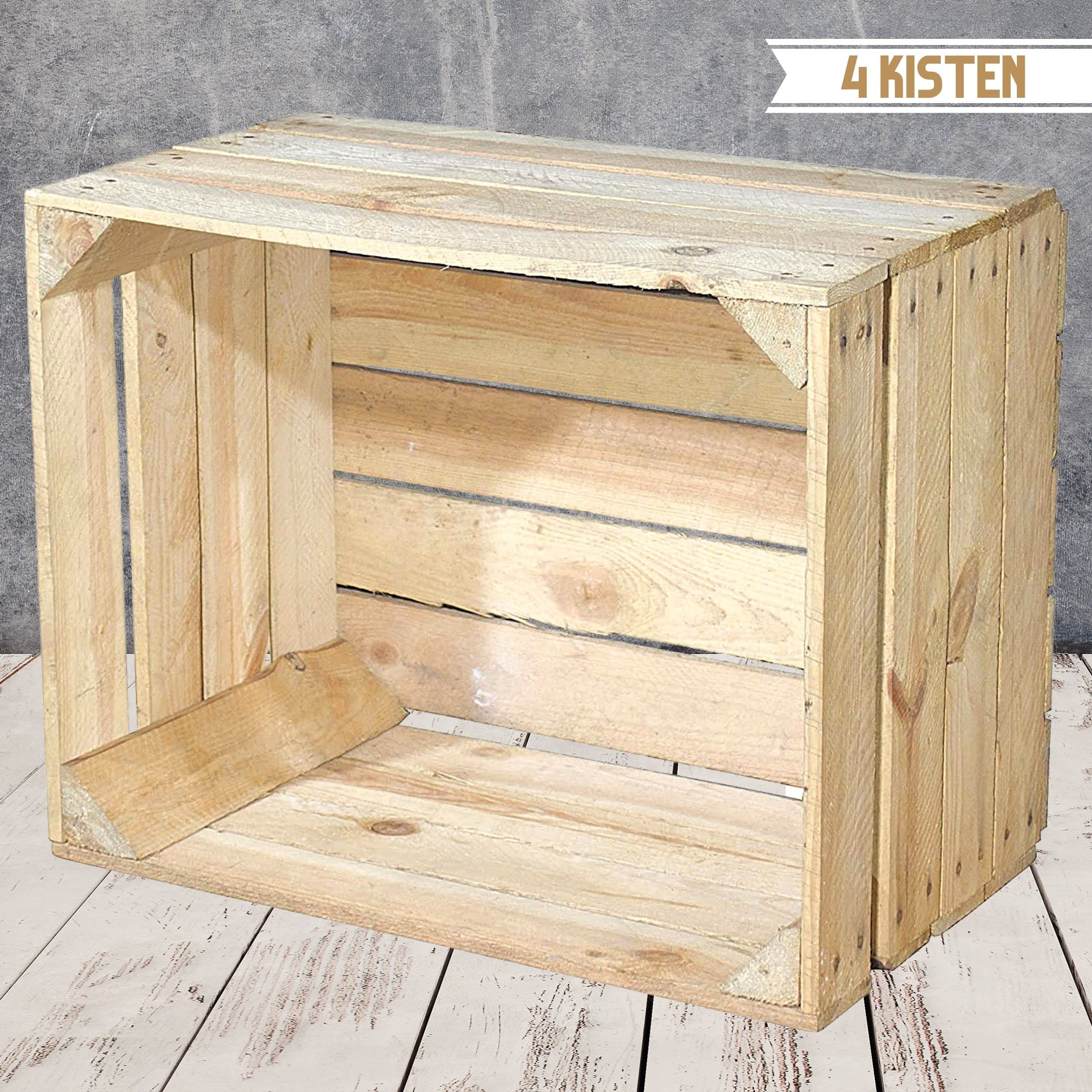 4er Set - Apfelkisten neu natur 50x40x30cm