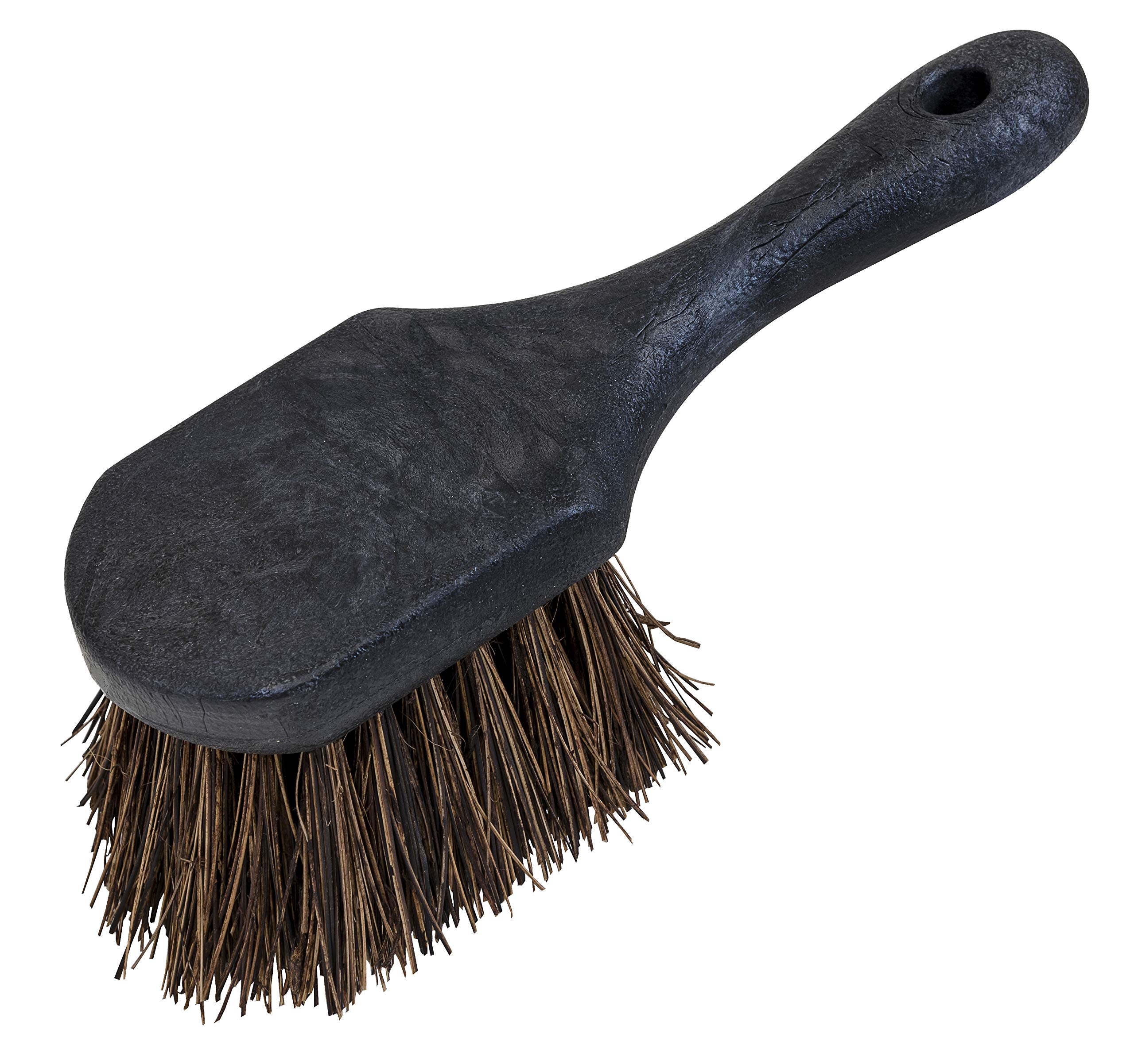 Quickie Rough Surface Gong Brush, 8.5 Inch Handle, Coarse, Palmyra Fibers, Perfect for Rough Surfaces, Steel Buckets, Patios, Concrete