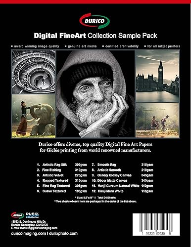 Kit de prueba FineArt (papel fotográfico de inyección de tinta) (8.5 x 11 pulgadas, 12 tipos)