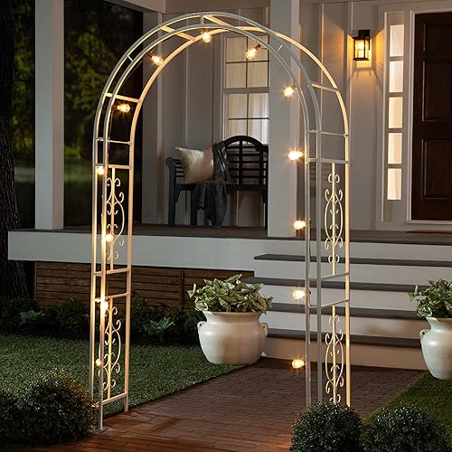 Miniatura 10 de Plow & Hearth Arch - Cenador de metal para jardín al aire libre, Montebello, 84 pulgadas de alto x 53 pulgadas de ancho x 23 pulgadas de