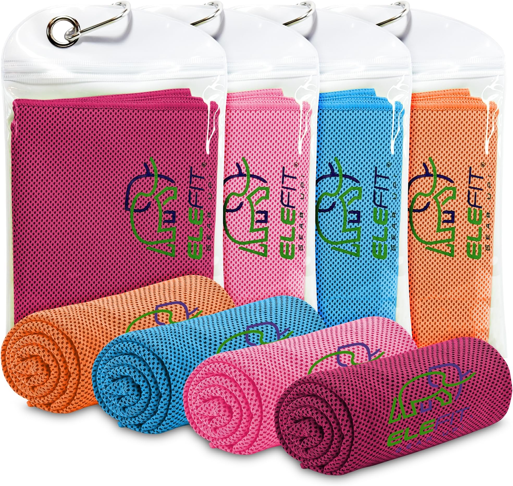Microfiber Cooling Towels | Quick-Dry Gym Accessory | Lightweight Sweat-Wicking Fabric for Men & Women | Compact, Fast-Drying for Travel, Sports & Fitness | Pack of 4