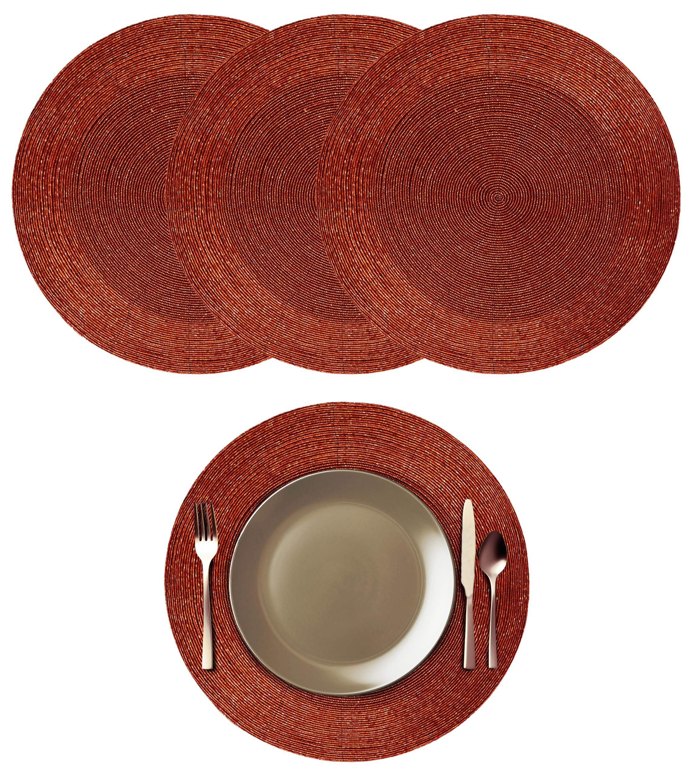 Sets de table ronds en perles anti-rayures rouille COTTON CRAFT pour préserver la table