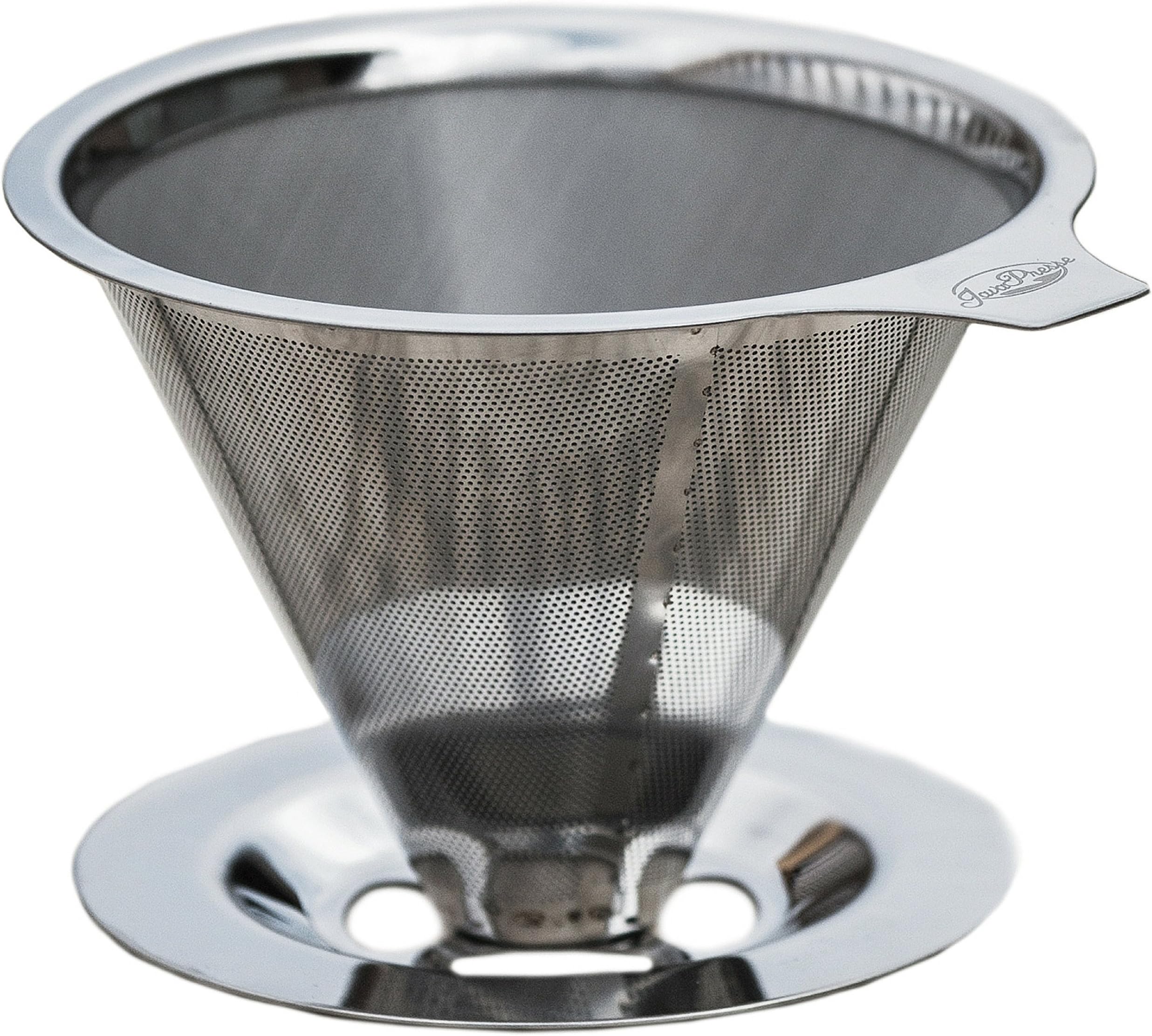 JavaPresse Pour Over Coffee Maker with Stand | Hand Drip Brewer with Reusable Filter Dripper