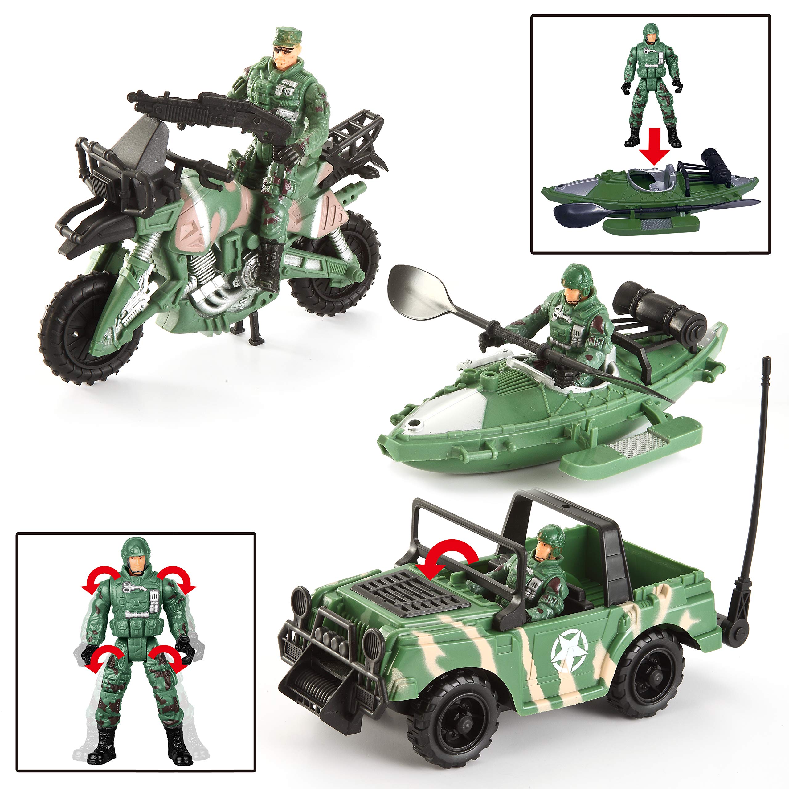 JOYIN 10in1 Jumbo Military Transport Helicopter Toy Set Including