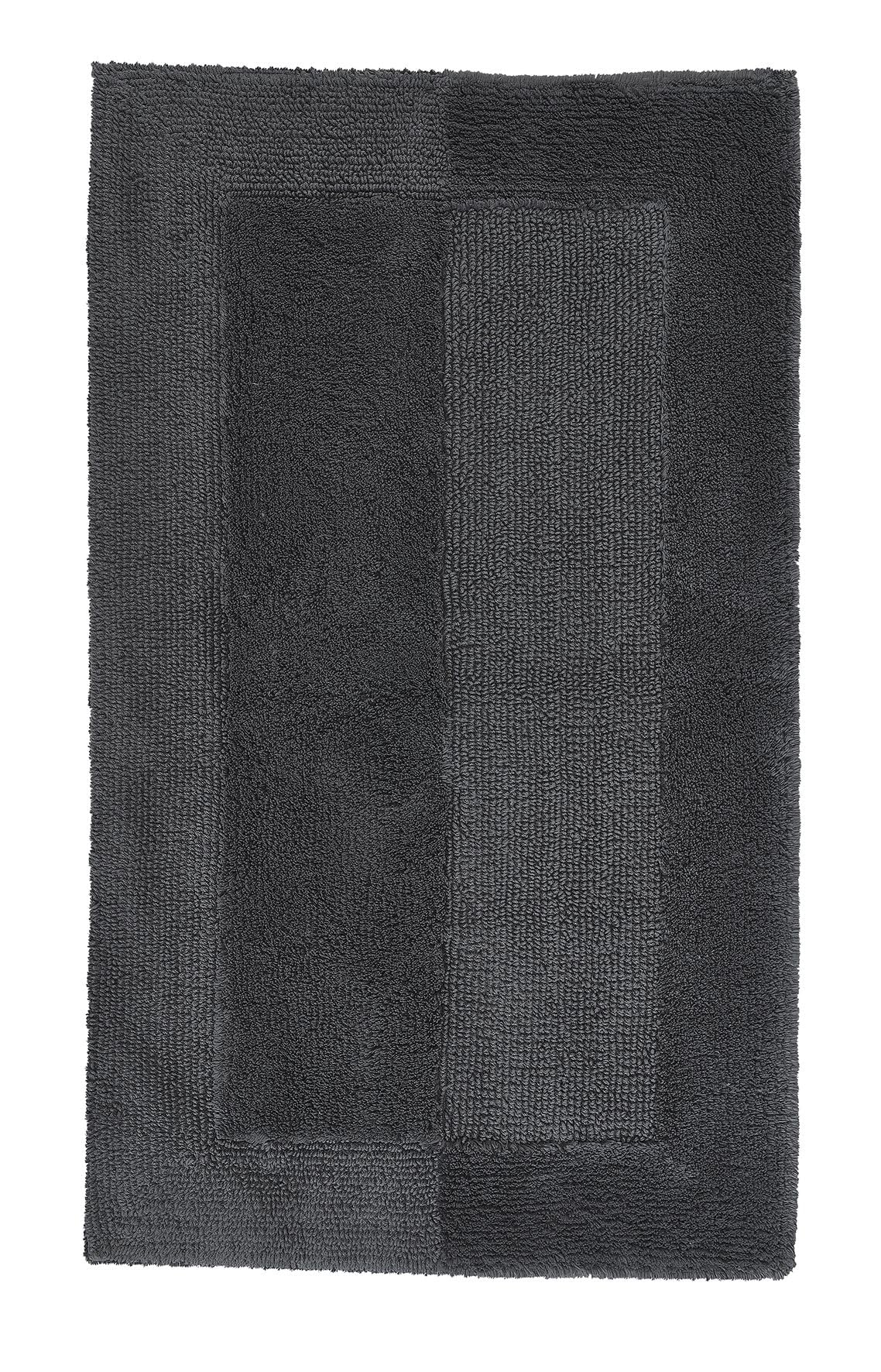 Kleine Wolke Eco Living Havanna Reversible Cotton Bathroom Rug 23 6X 39 4in Slate Grey