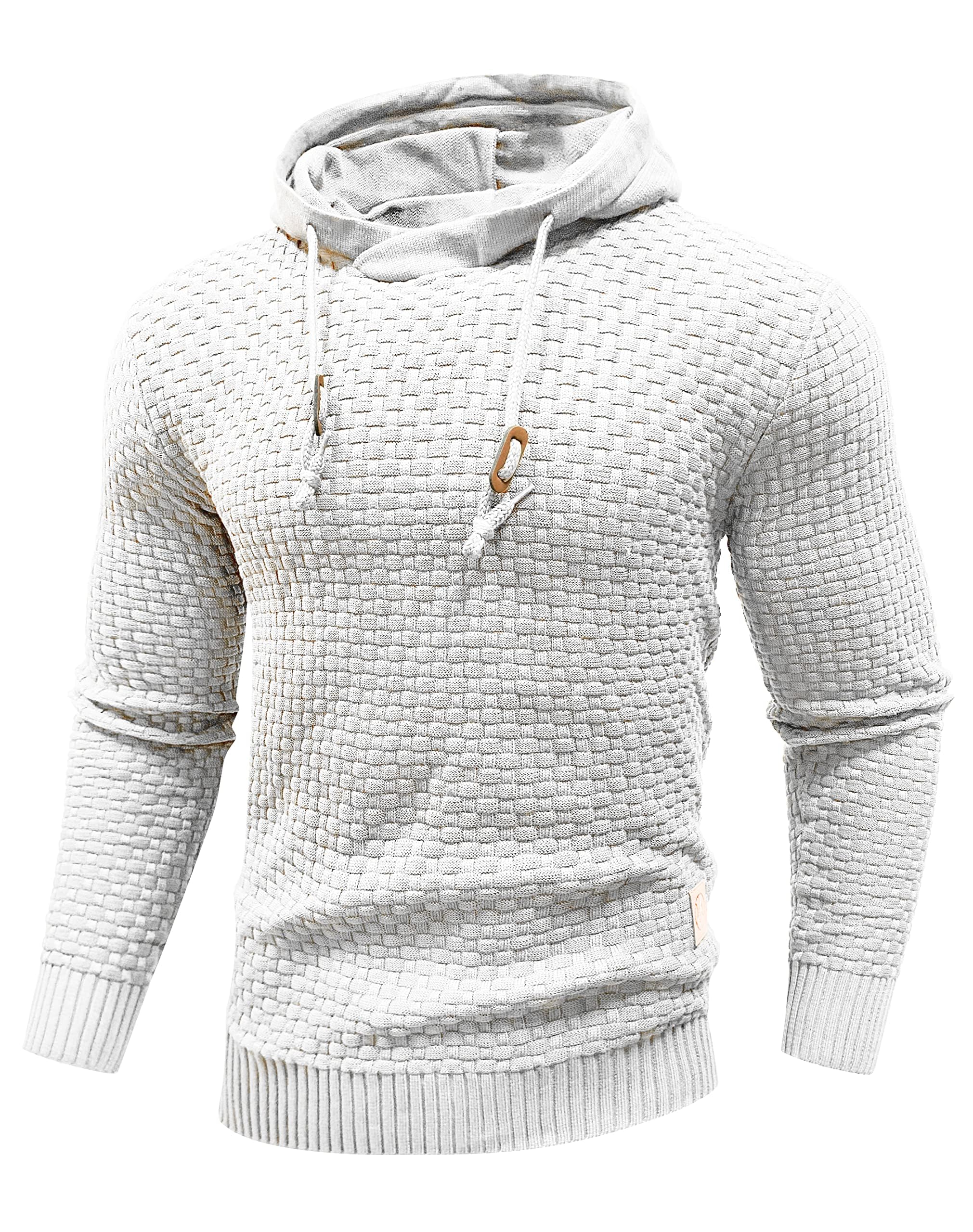 Zaitun Mens Hooded Sweatshirt Long Sleeve Knitted Pullover Sweater