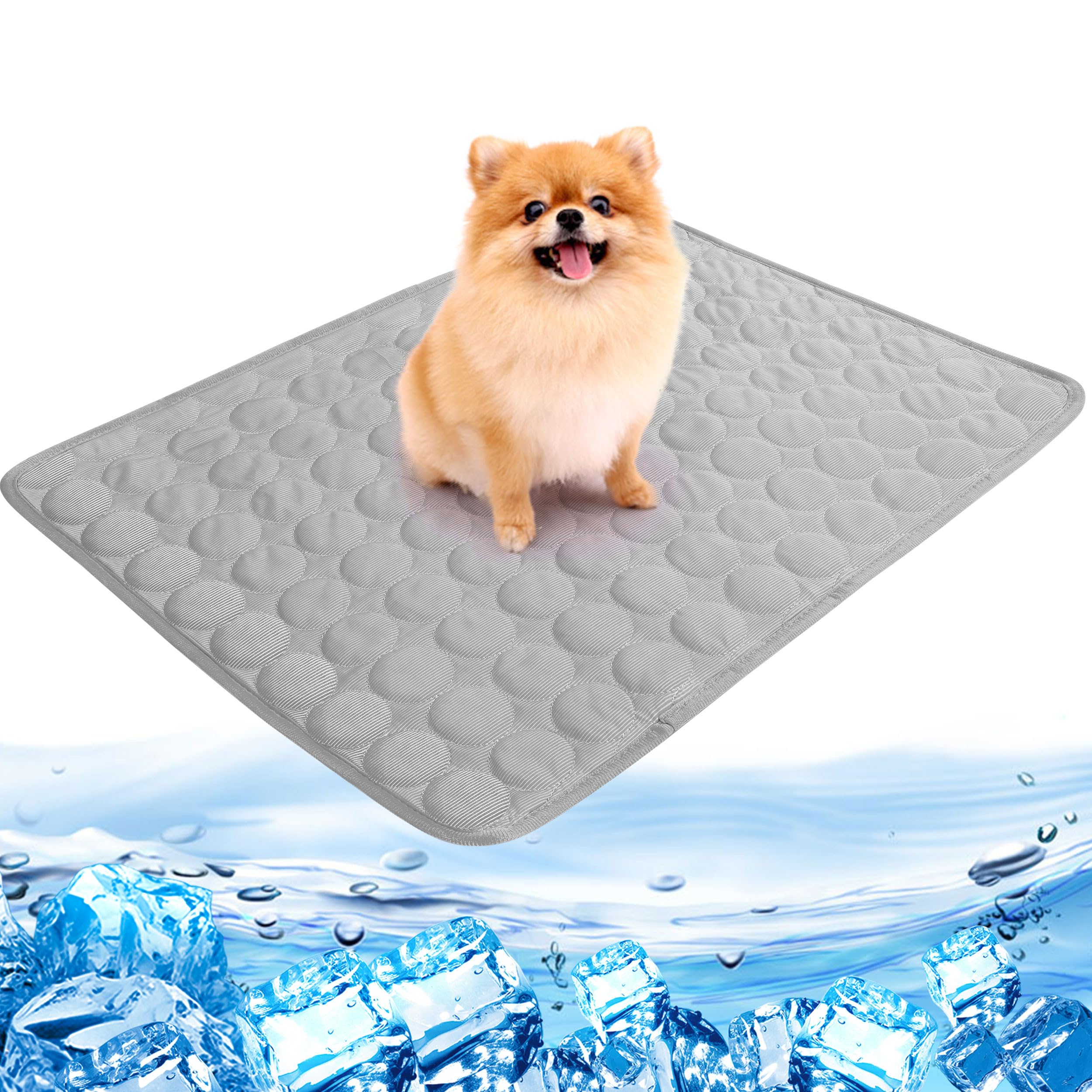 Solutra Dog Cooling Mat, Pet Cooling Mat for Dogs Cats, Washable Portable Cool Pad for Dogs Summer Breathable Cool Mat for Dogs Cats(Grey,70x55cm)