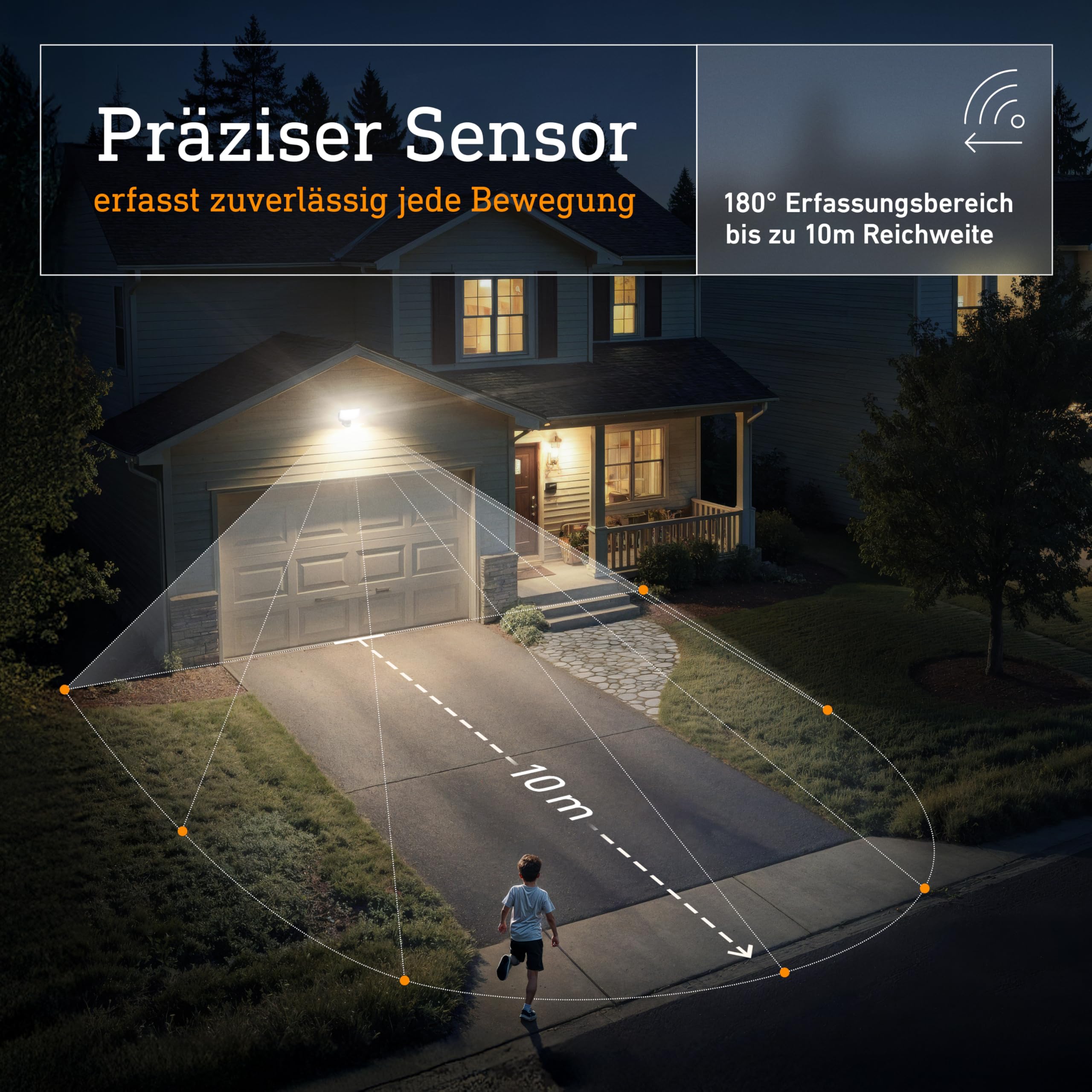 Steinel LED Strahler XLED Protect S Anthrazit, 180°/10 m Bewegungsmelder, 14.3 W, IP54