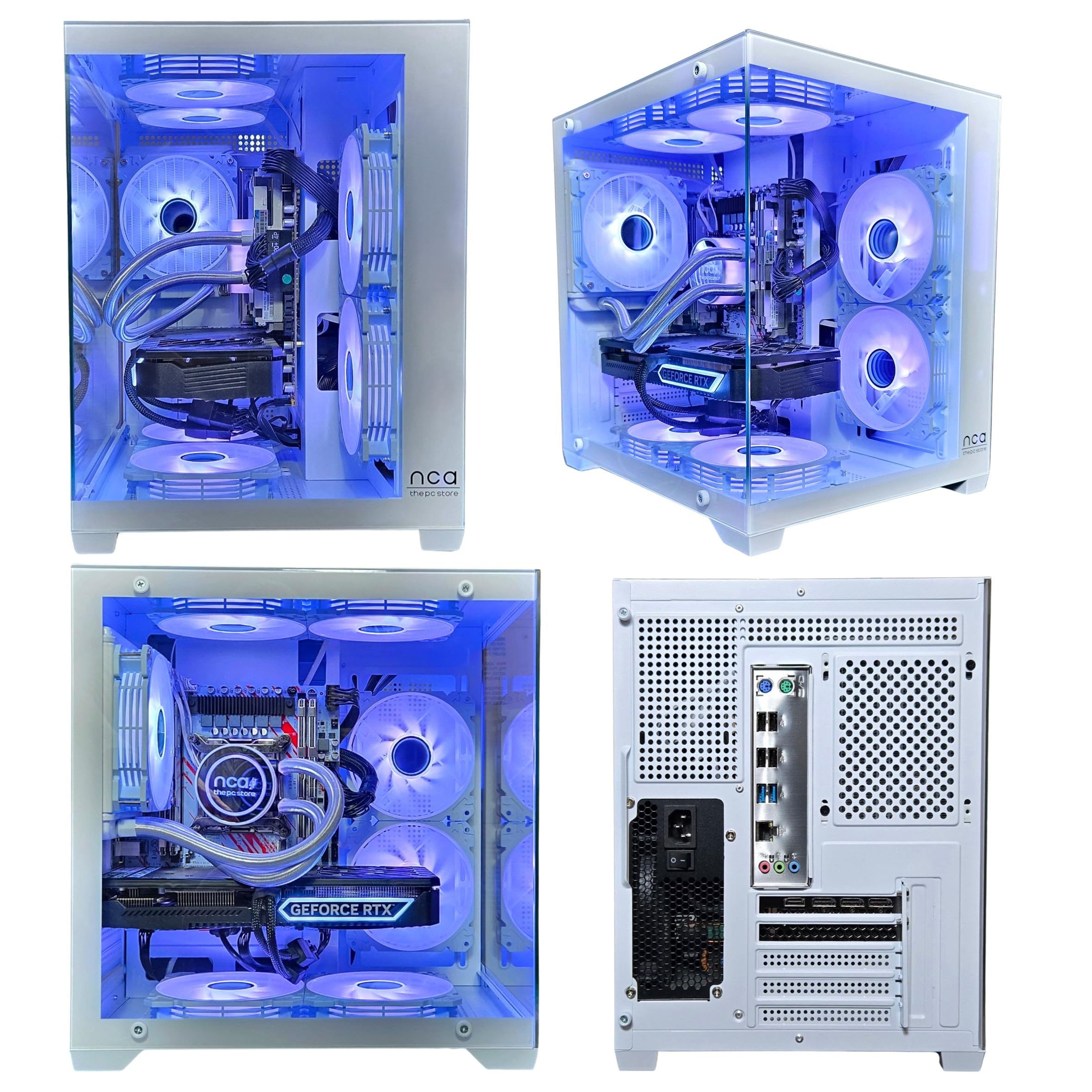 Gaming PC White | GeForce RTX 5060 | Intel 10 Core | RGB Lüfter mit Fernbedienung | Wasserkühlung | SSD | Windows 11 | WLAN (64GB RAM 1TB SSD)