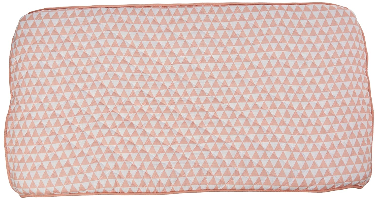 Bacati - Tribal/Aztec Muslin Quilted Changing Pad Cover (Small Triangles, Coral)