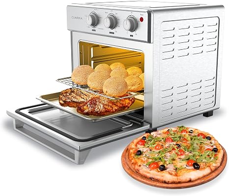 CIARRA CATOSMC01 Horno de convección de acero inoxidable, horno tostador 6  en 1 con freidora de