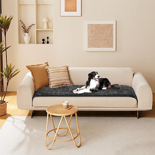 Miniatura 4 de Allisandro Manta impermeable para perro, gruesa y antideslizante, funda para sofá, cama, muebles y perros pequeños, medianos y grandes, gris, 40 x