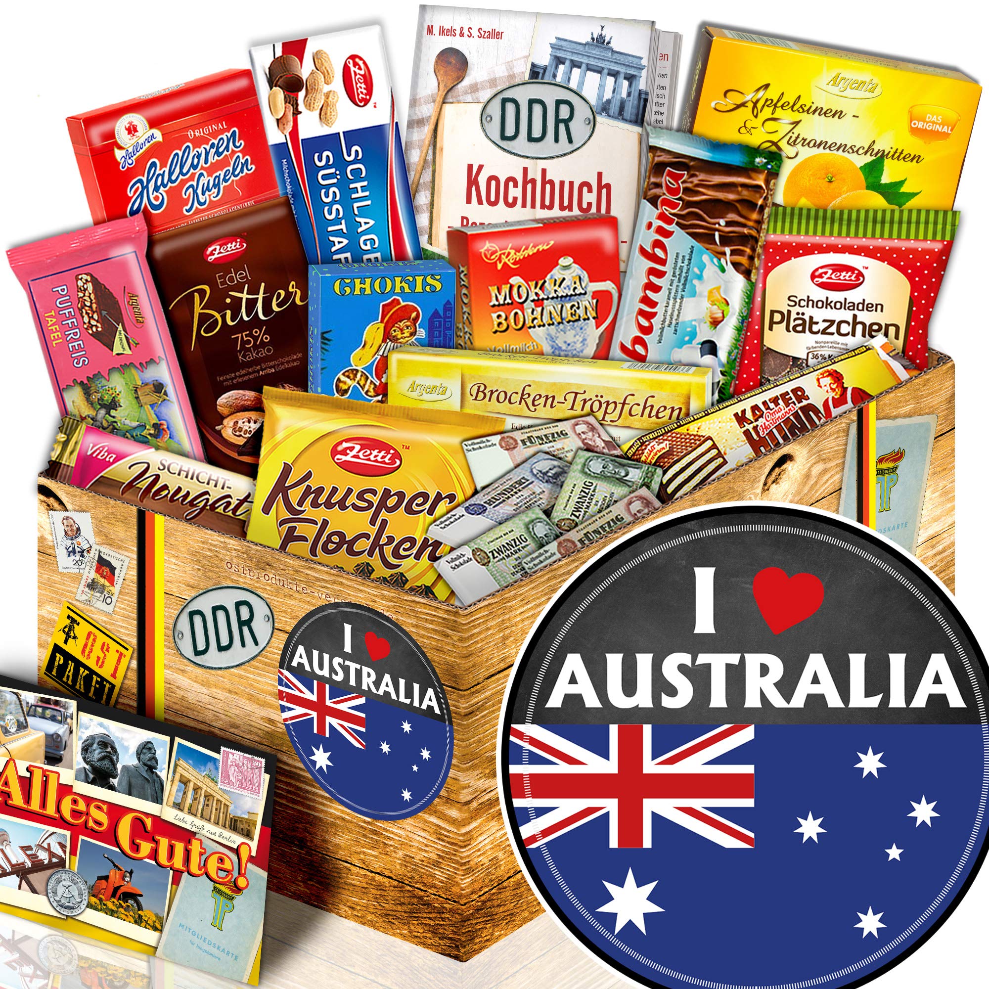 I love Australia - Für Australien Fan - Geschenk DDR Schokolade