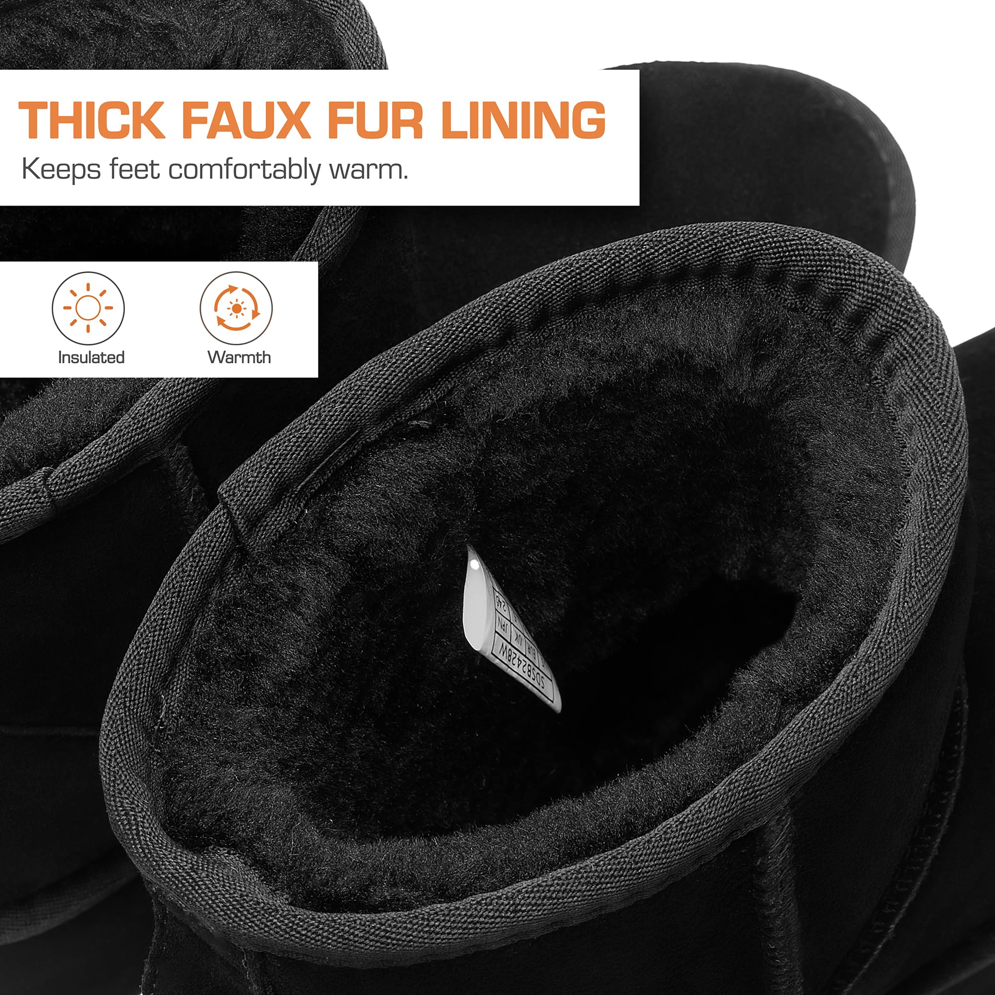 DREAM PAIRS Invernali Stivali da Classici con Plateau da Donna Resistenti Bassi Stivali da Neve Alla Caviglia con Fiocchi Fai da Te FuzzyClassic