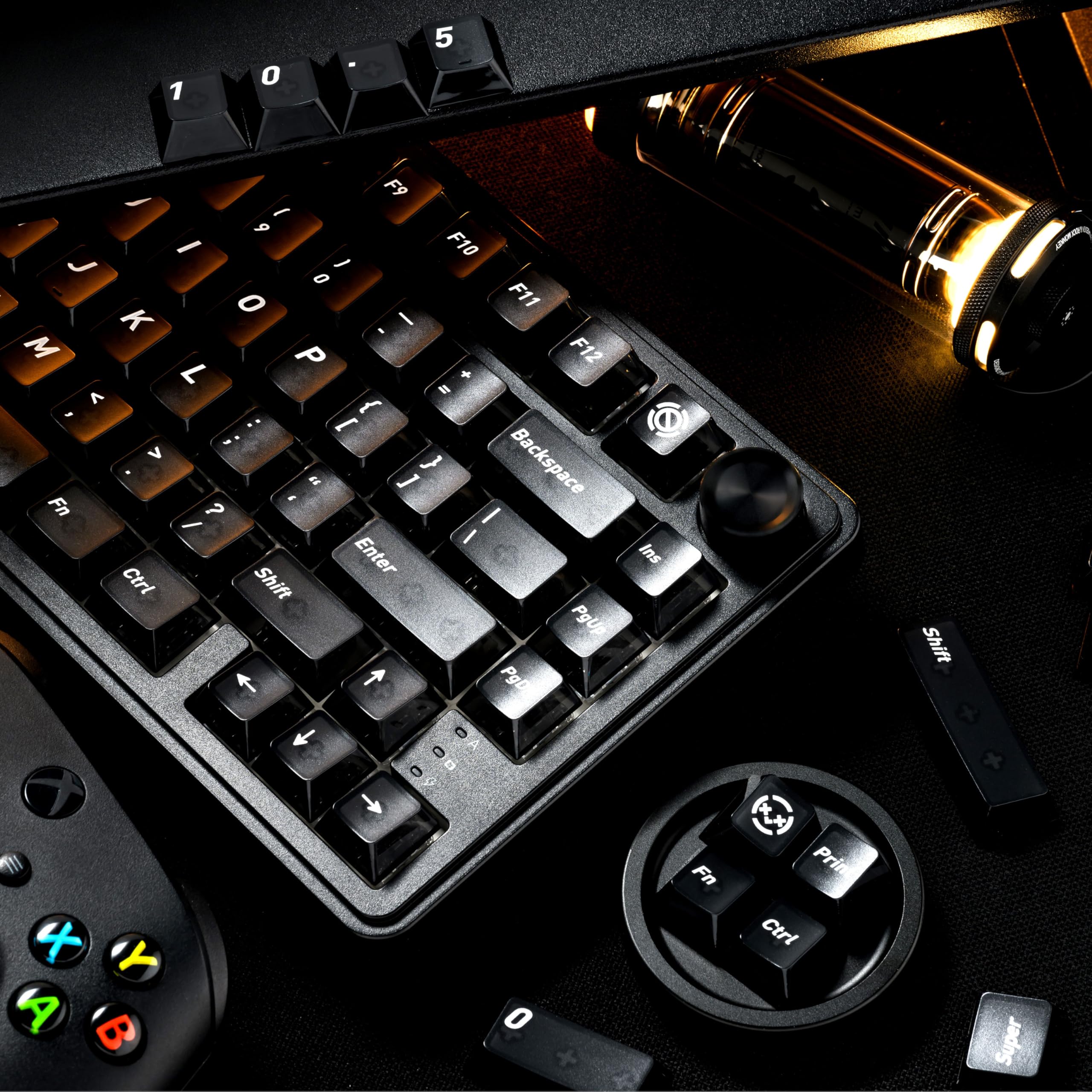 HITIME XVX - Tasti trasparenti neri, 60 75 100%, stile keycap in ceramica, copritasti lucidi e profilo ciliegio, set di tappi per tastiera meccanica Mx, 119 tasti