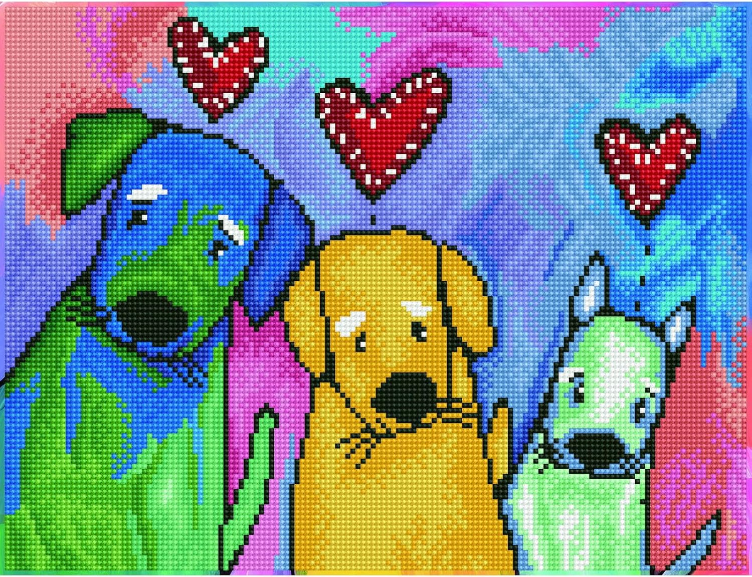 DIAMOND DOTZ Three Amigos Diamond Painting Kits for Adults - Diamond Art Kits a Relaxing Creative Craft Kit with Dotz Gems 12.6x16.5