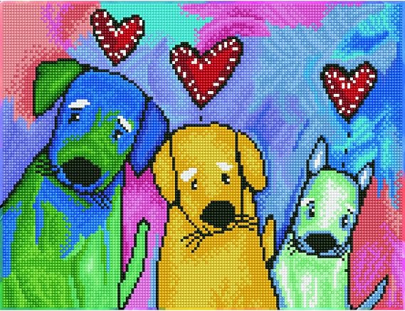 DIAMOND DOTZ Three Amigos Diamond Painting Kits for Adults - Diamond Art Kits a Relaxing Creative Craft Kit with Dotz Gems 12.6x16.5