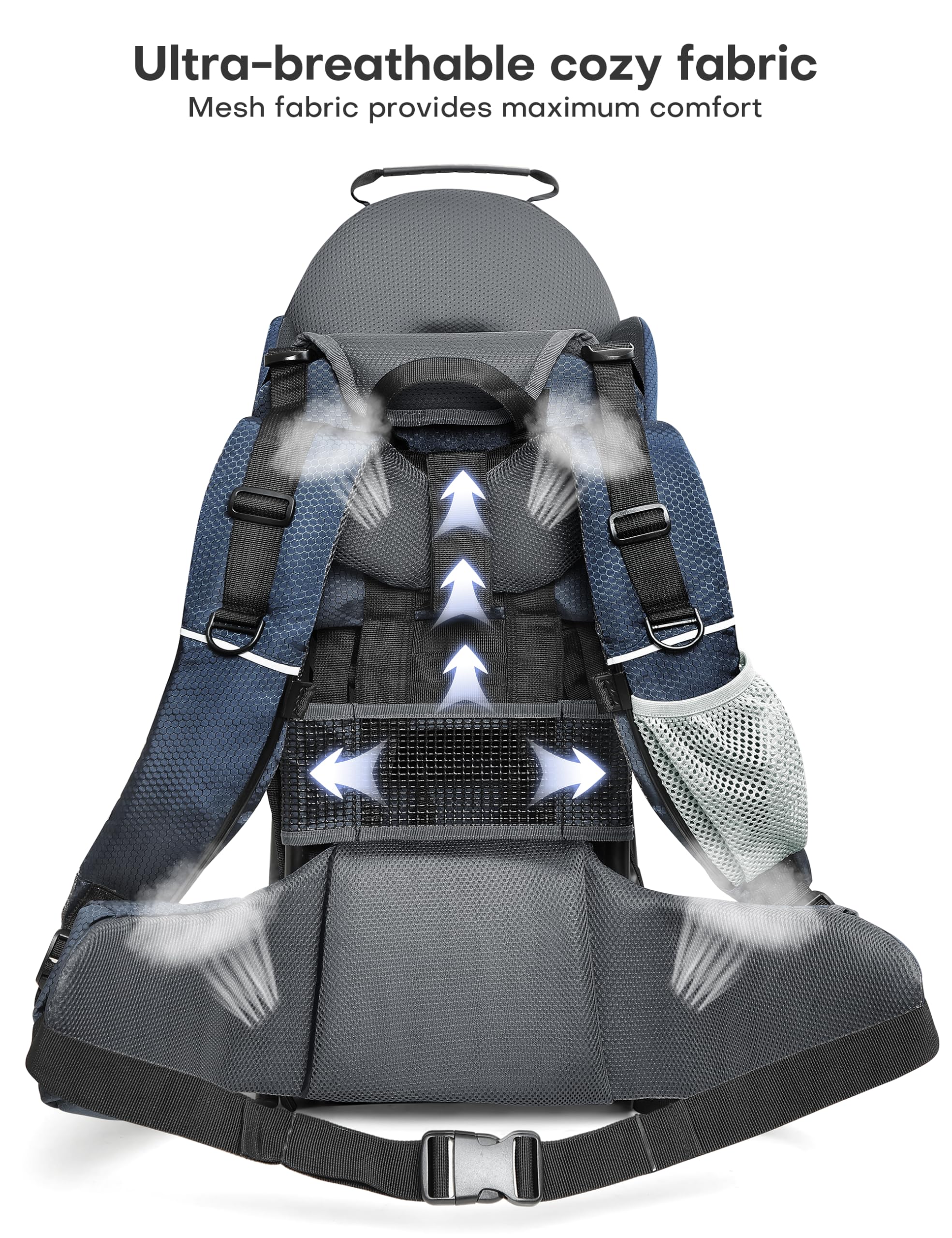 besrey Mochila portabebés, portabebés ergonómico, mochila de senderismo segura para niños pequeños con gran espacio de almacenamiento, asiento acolchado ajustable para niños