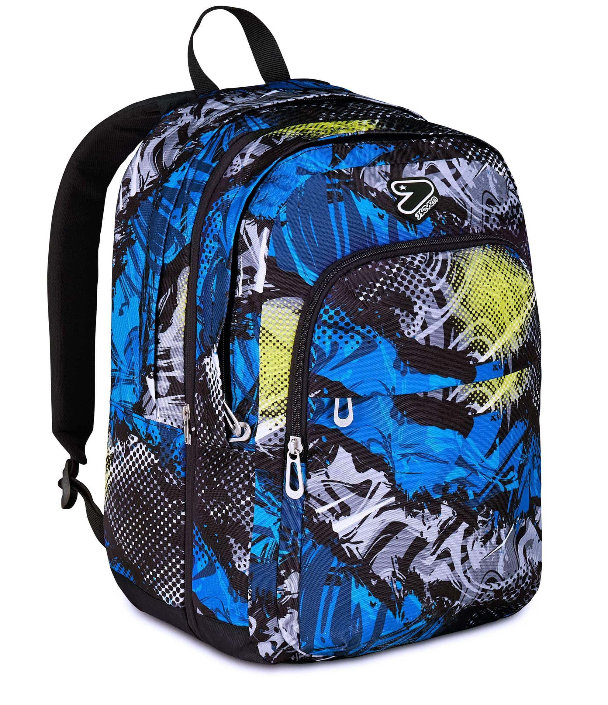 Seven Zaino Scuola Pro XXL Reversibile Detach JAPAN MOOD, Blu, Zaino Doppio Scomparto, Tasca Porta PC e Tasca Porta Borraccia, Scuola Media e Superiore, Ragazzo