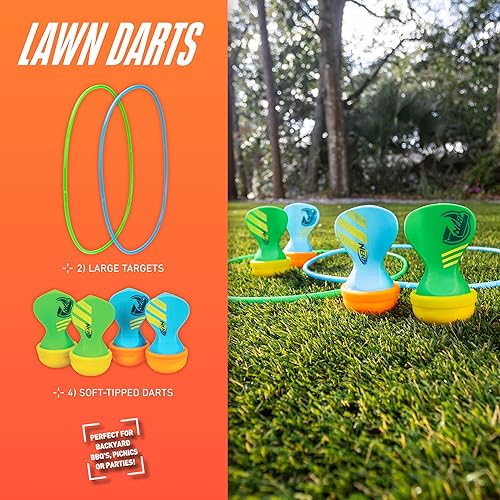 Miniatura 2 de NERF - Dardos de césped de punta suave, divertido juego familiar para exteriores para adultos + niños, juego de dardos de césped de punta suave,