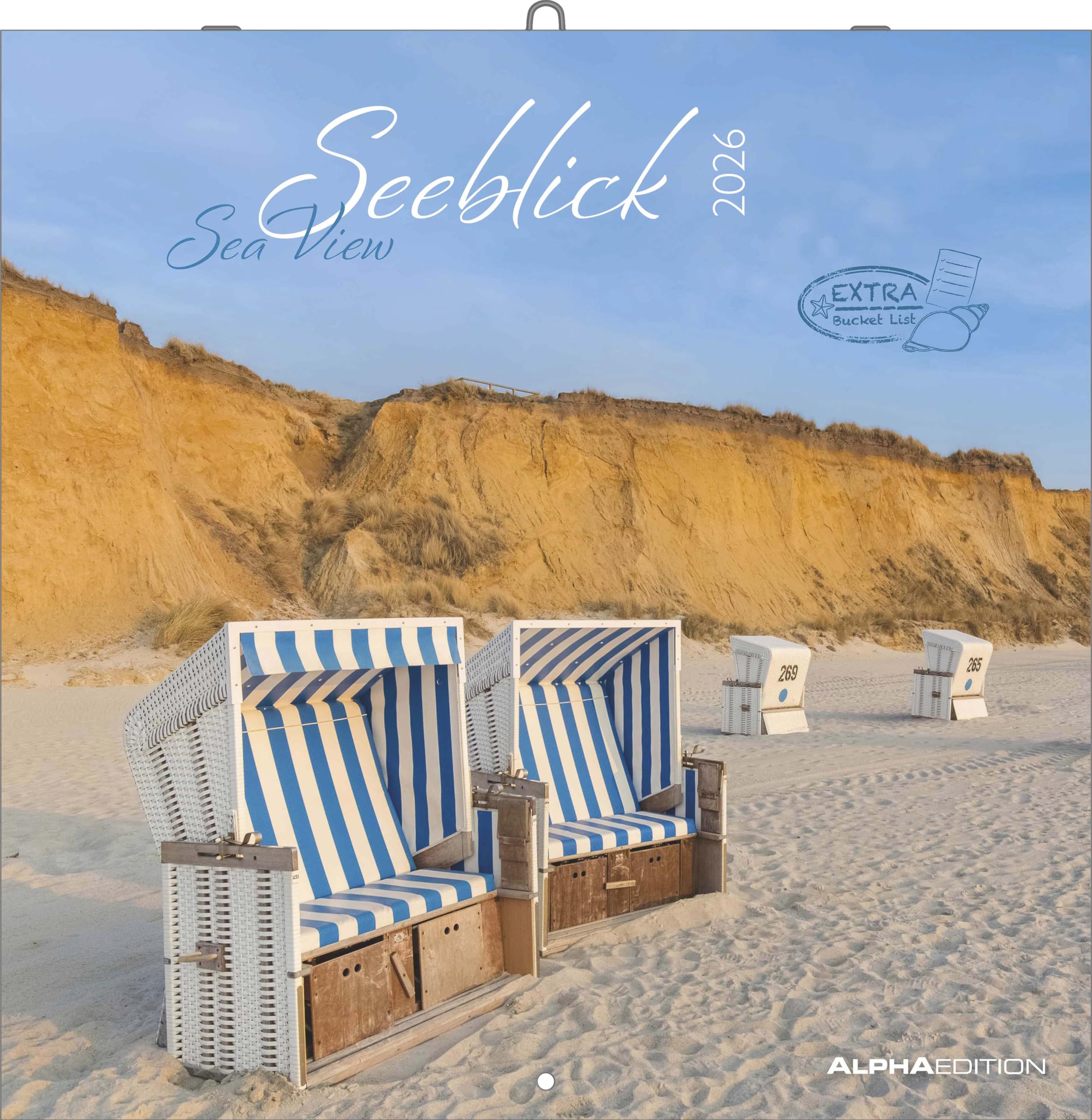 Alpha Edition - Seeblick 2026 - Brochure Calendar 30 x 30 cm - Wall Calendar with Coastal Motifs - For Sea Lovers - 12 Wonderful Photographs, Plenty of Space for Notes, with Holidays & Holiday Dates