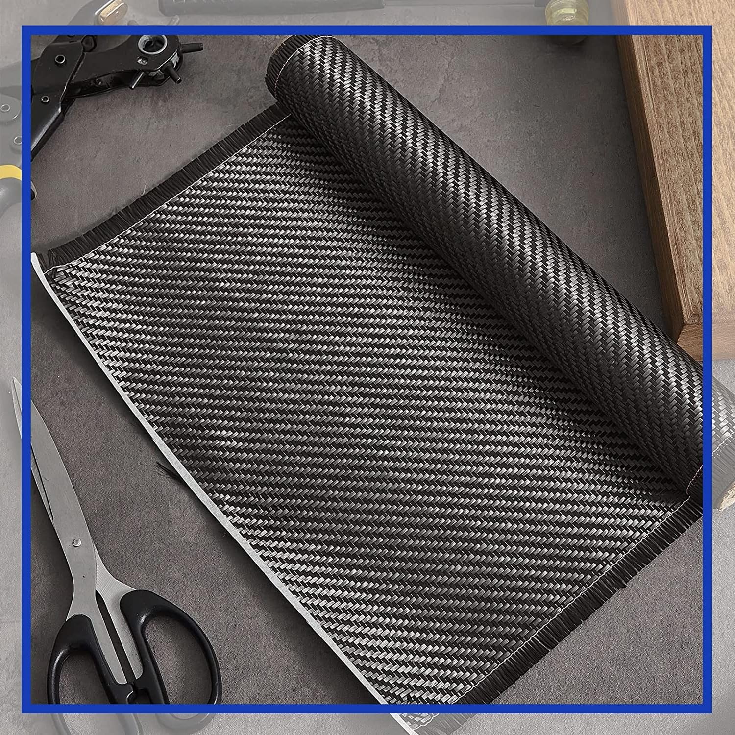 Rollo de Tela de Fibra de Carbono - Tejido Sarga 3K/200G - 50x100cm | 150x100cm