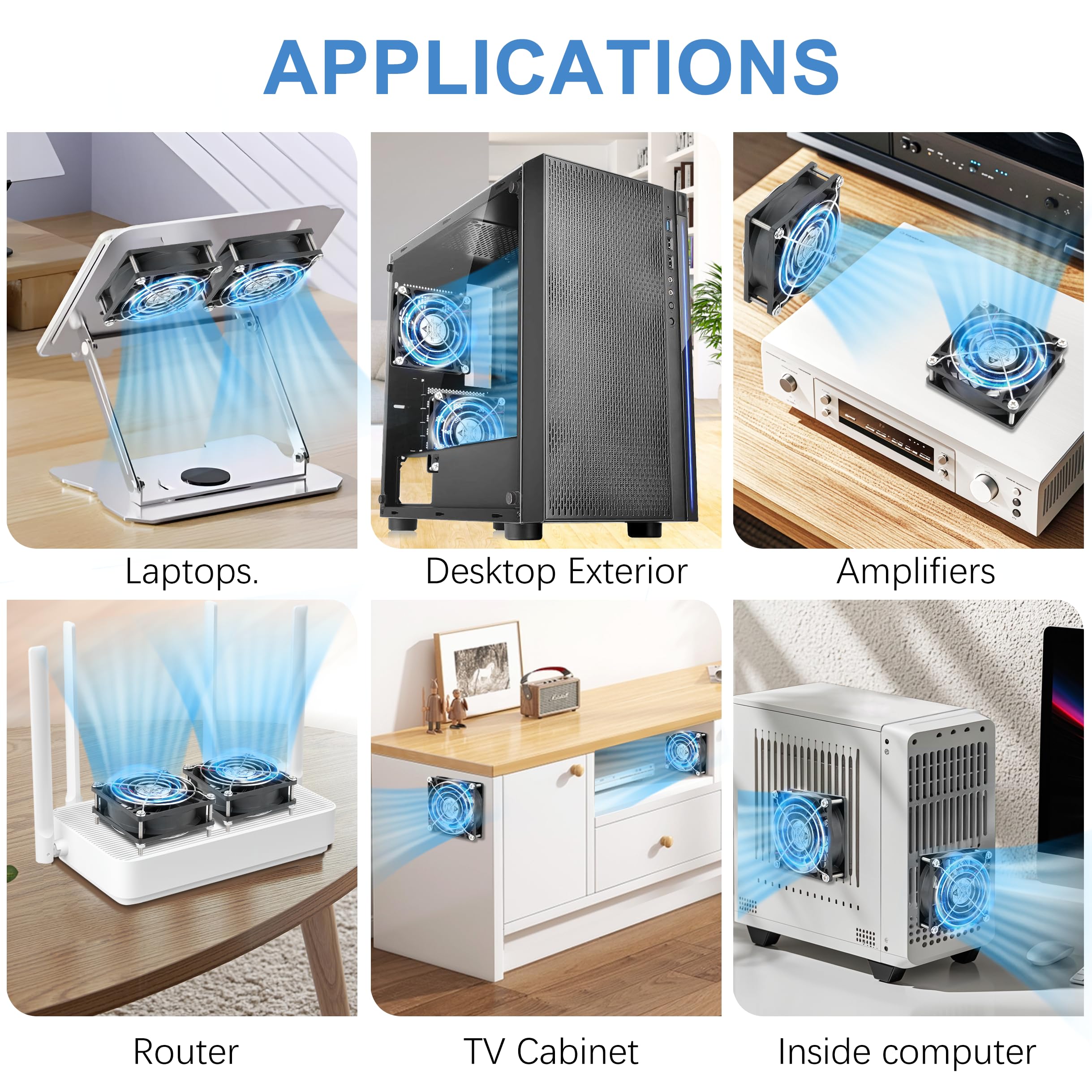 Lot De 2 Ventilateurs USB 60 Mm X 15 Mm Sans Balais CC 5 V Avec Grille De Ventilation 60 Mm 1186698