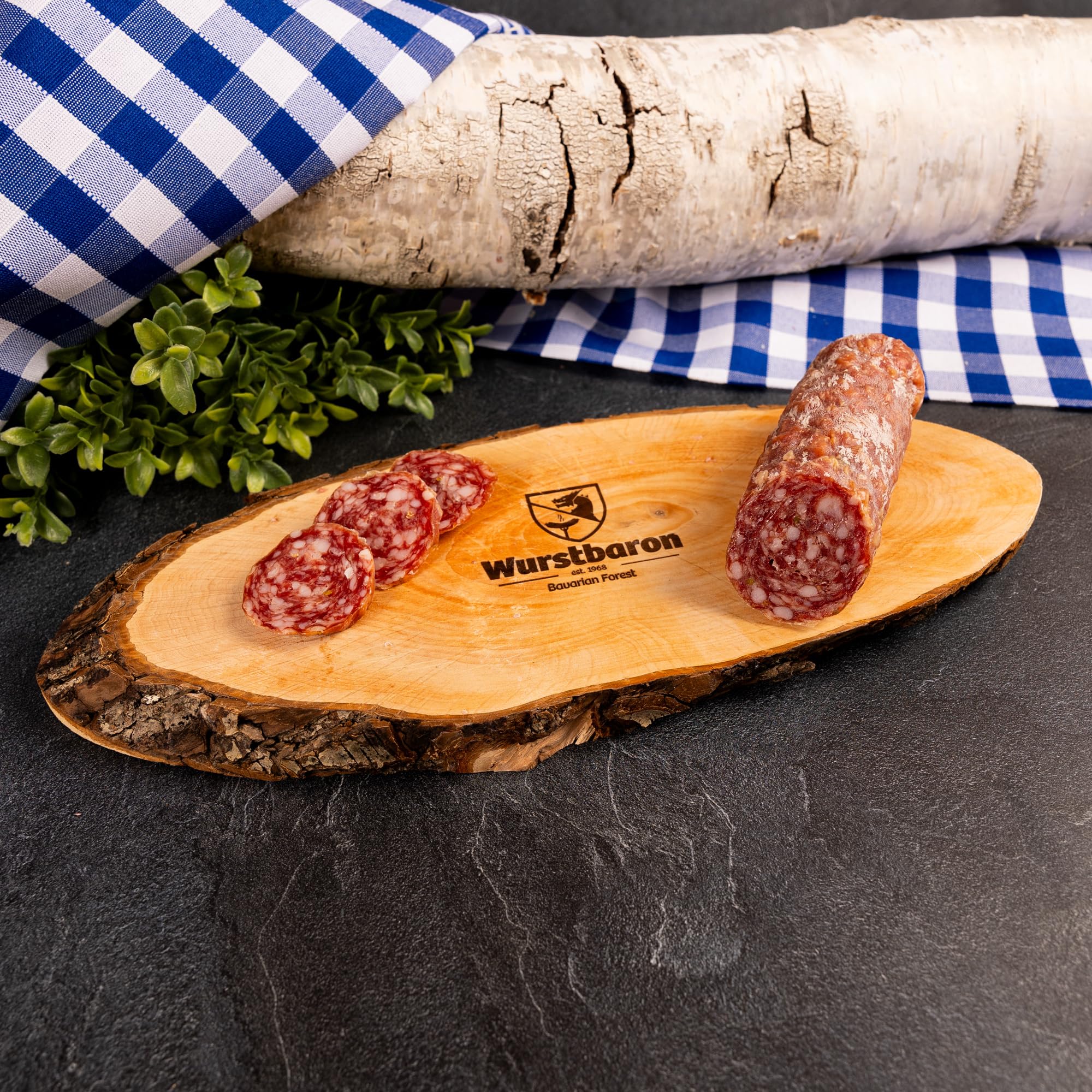 WURSTBARON® Salami Wurst Geschenkbox aus Holz mit Salami Spezialitäten!