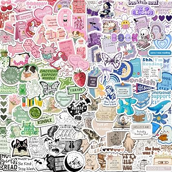 130PCS Book Stickers for Kindle, Bookish Sticker, Vinyl Reading Decals