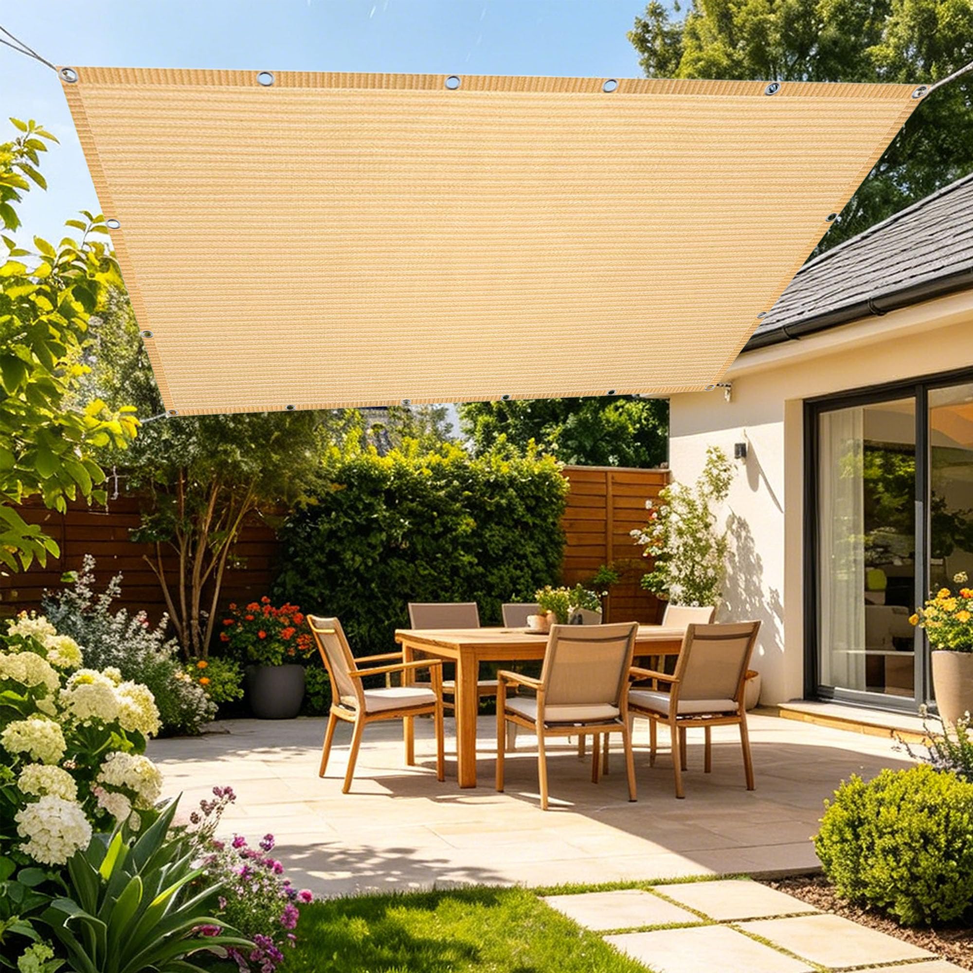 Filet d'ombrage rectangulaire 1.5x3.8m résistant pour patio et grand balcon
