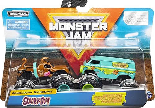 Monster Jam, Camiones monstruo fundidos a presión oficiales de Scooby Doo vs. Mysterty Machine, escala 1:64, paquete de 2