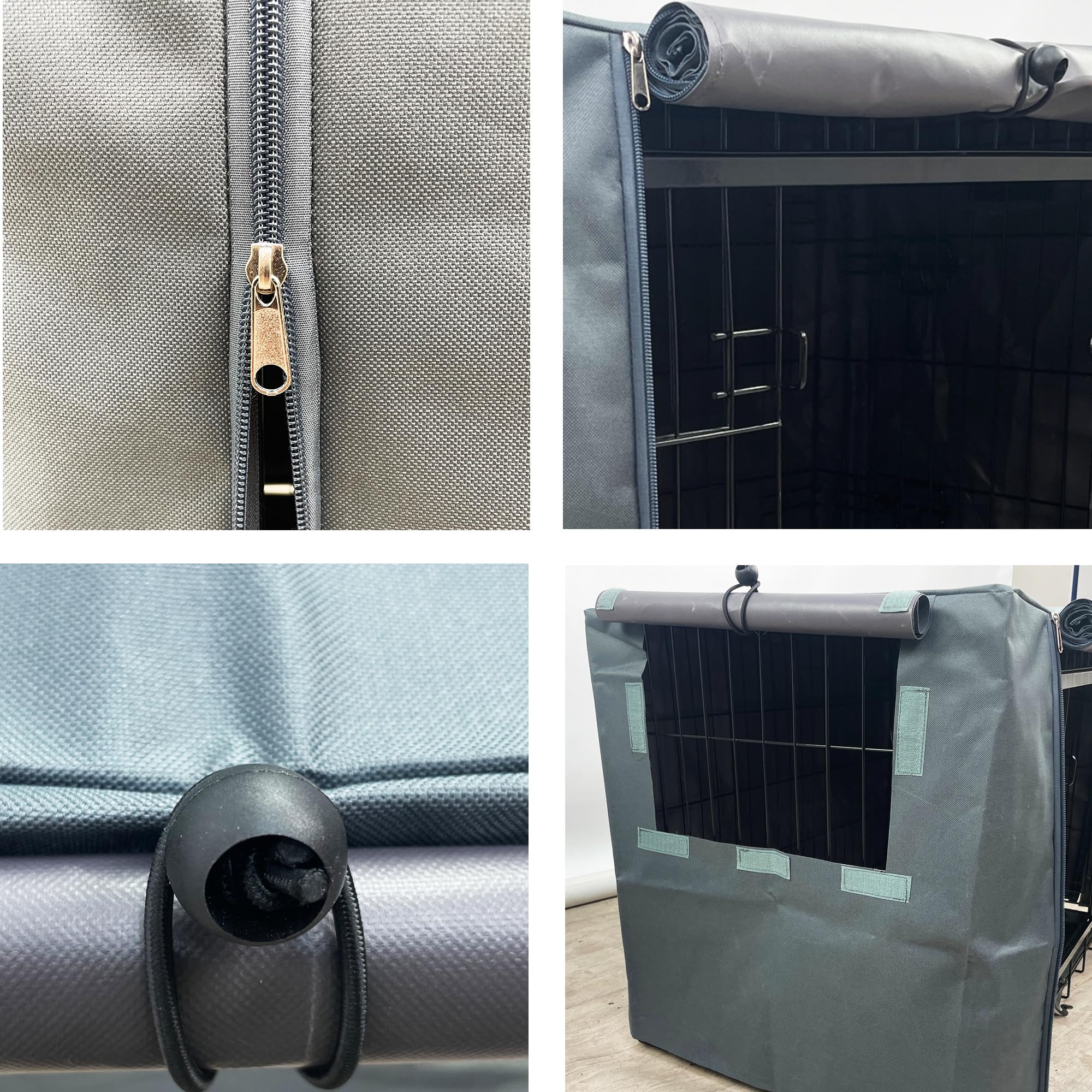 Copertura Per Gabbia Cani - Impermeabile 78x48x56 Cm | Nero | Per Privacy E Protezione | Facile Da Montare - Foto 9