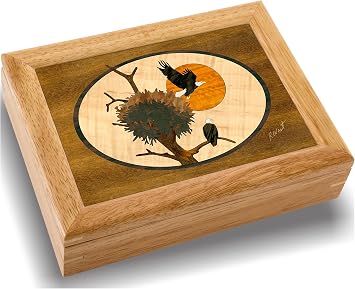 Wood Eagle Nest Box - Handmade USA - Unmatched Quality - Unique, No Two are the Same - Original Work of Wood-Art. A Eagles Gift, Ring, Trinket or Wooden Jewelry Box #2103 Eagles-Nest 6x8x2