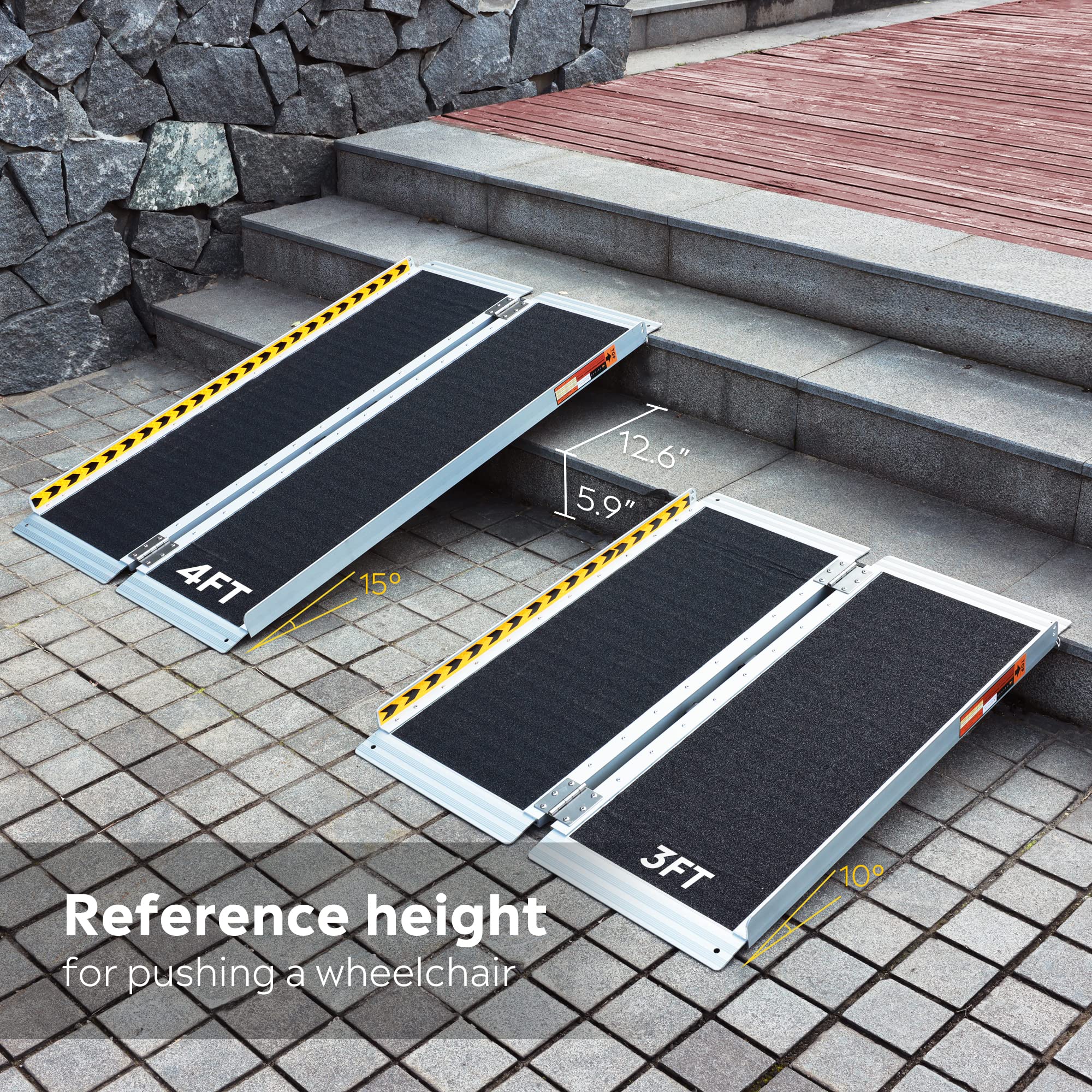 Buy ORFORD NonSkid Wheelchair Ramp 4FT, Threshold Ramp with a NonSlip