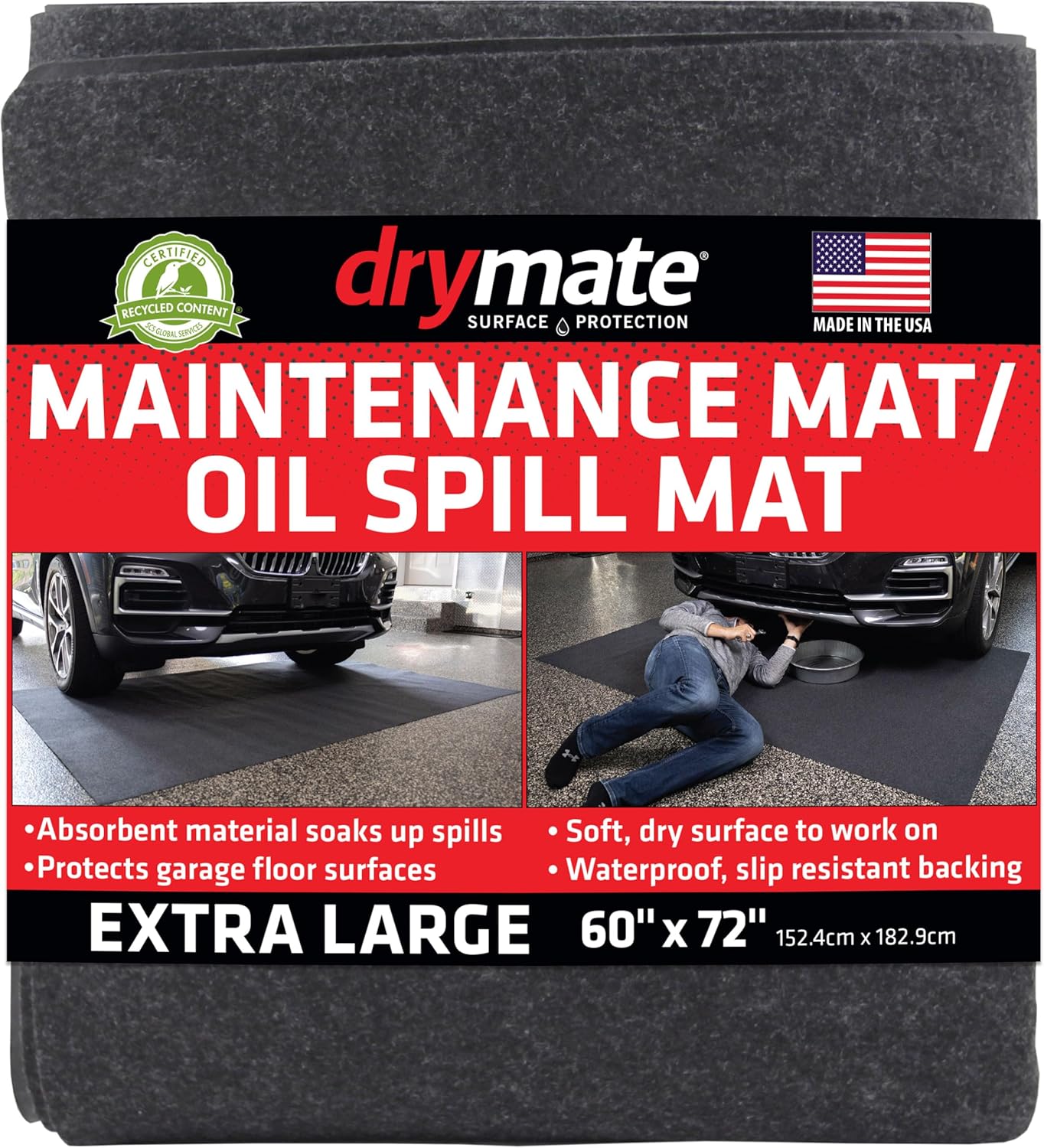 Drymate Premium Maintenance Mat Oil Spill Garage Floor Mat (60