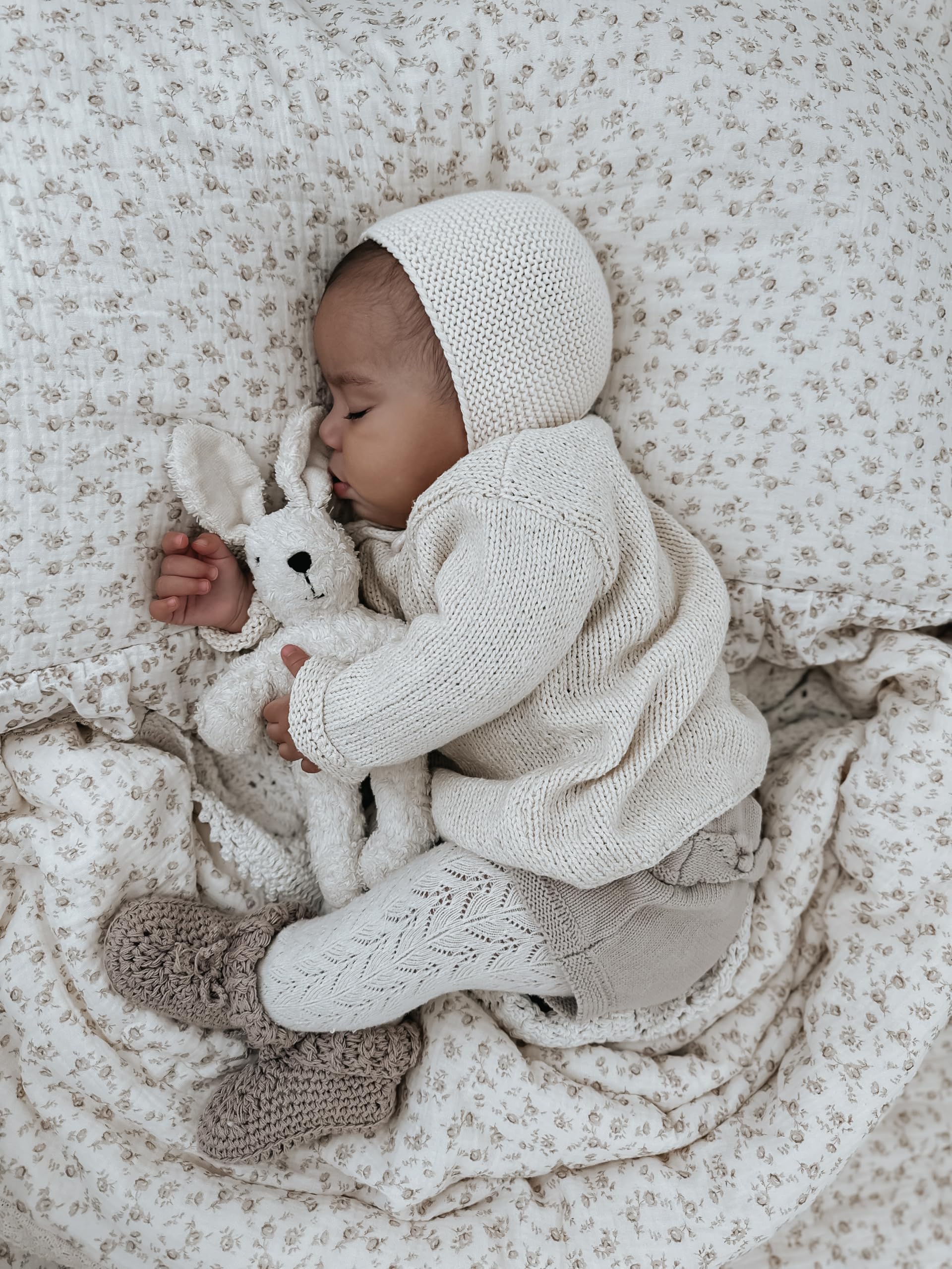 Senger ökologische Schlenker Tierpuppe Hase, klein | weiß, 30 cm groß mit Langhaar-Mohair