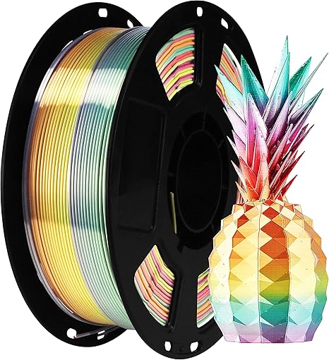review BBLIFE Silk Shiny Multi Color Fast Change Rainbow PLA Filament, 1kg 2.2lbs 1.75mm 3D Printing Material, Widely Support for FDM 3D Printer, Easy to Print