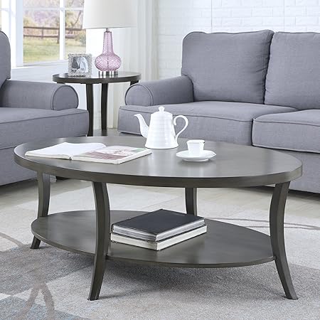 Amazon.com: Roundhill Furniture Perth Contemporary Oval Coffee Table ...