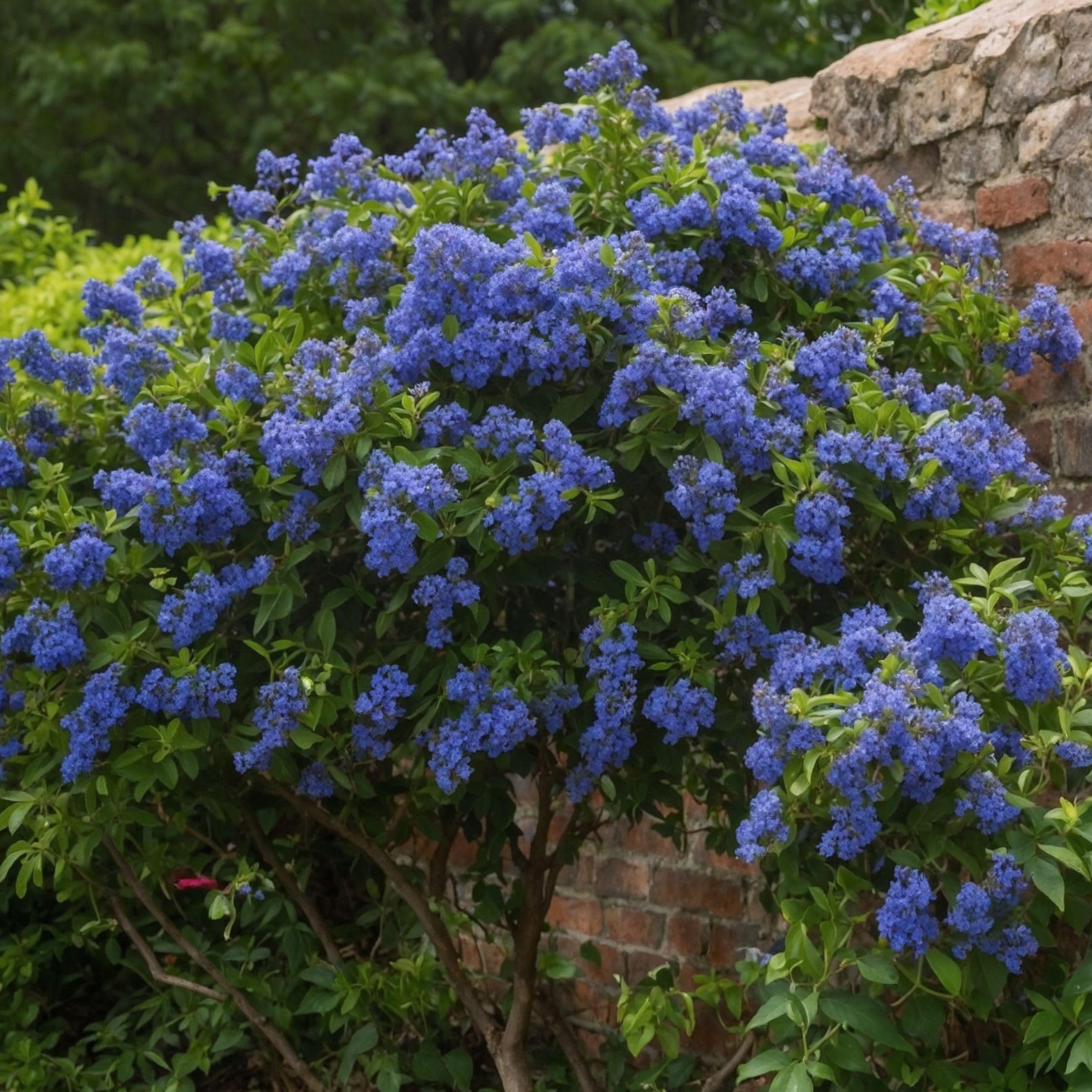 Plant in a Box - Ceanothus thyrsiflorus Repens - Set de 2 - Floración primaveral - Hojas brillantes - Arbusto perennifolio - Maceta 17cm - Altura 60-70cm