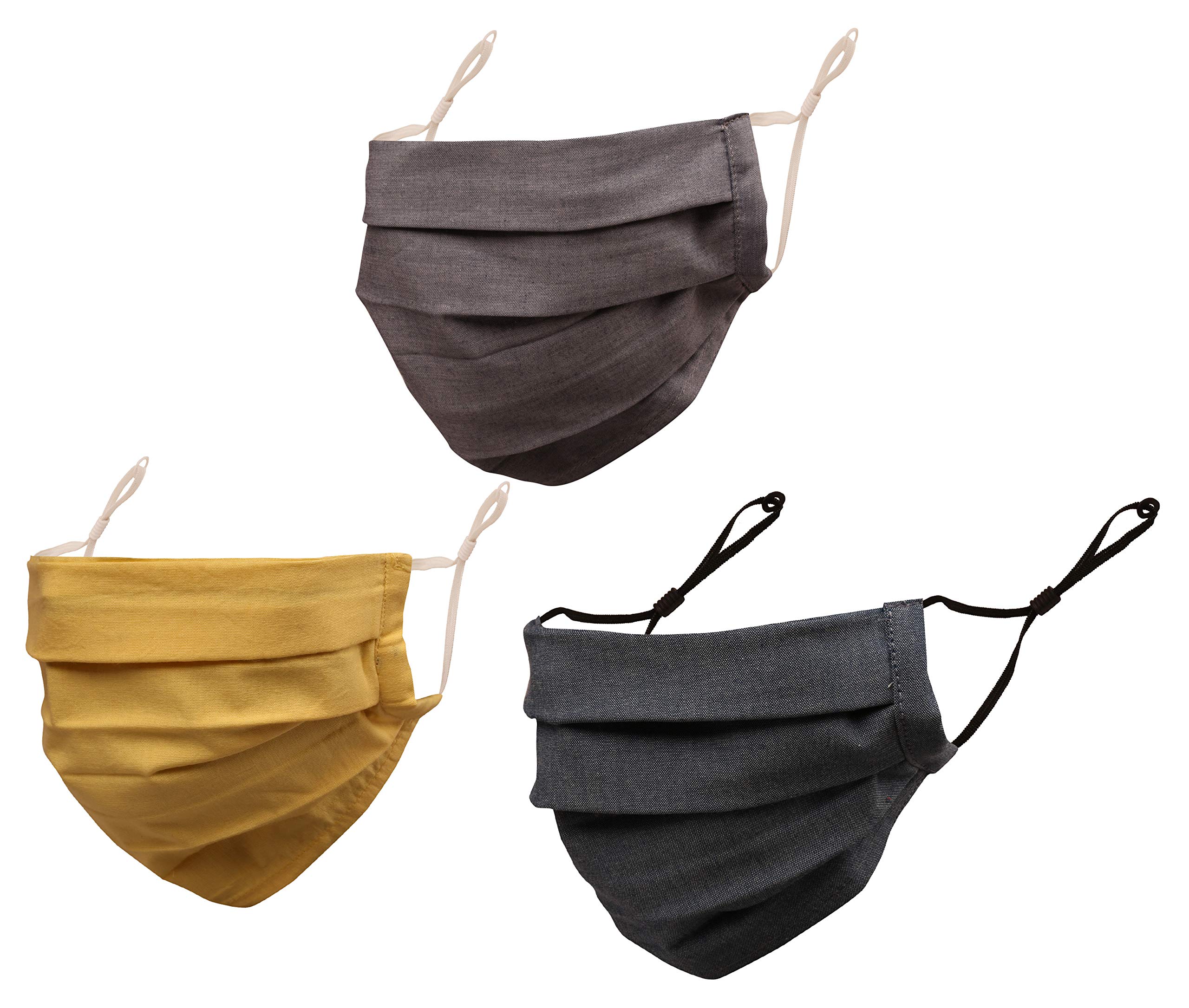 Touchstone Filter pocket nose bridge denim look double layer cotton face mask Reusable Machine Washable for men, women.