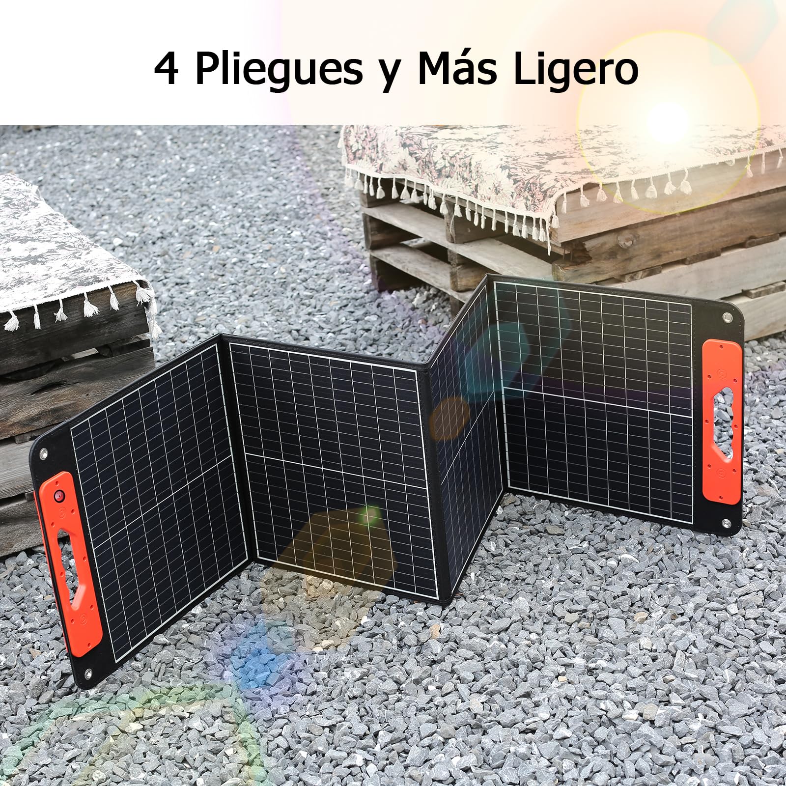 Estción de energía portátil S160 con panel solar de 100 W, generador solar de 222 Wh, salida de CA de 300 W (600 W pico), puerto USB-C de 65 W para Camping, Viajes, Pesca, RV