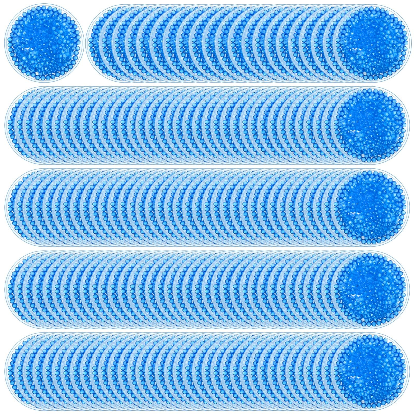 TrelaCo 150 paquetes de hielo redondos de gel para pequeñas cuentas reutilizables, compresas frías y calientes suaves para aliviar el dolor, dolor de muelas, fiebre, dolor de cabeza, cara, ojos