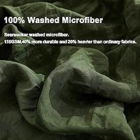 Vista 3 de AveLom Juego de funda de edredón de sirsaca verde oliva oscuro, tamaño King (104 x 90 pulgadas), 3 piezas