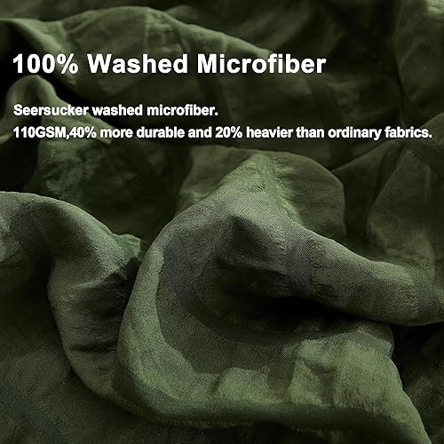 Miniatura 10 de AveLom Juego de funda de edredón de sirsaca terracota tamaño King (104 x 90 pulgadas), 3 piezas (1 funda de edredón + 2 fundas de almohada),