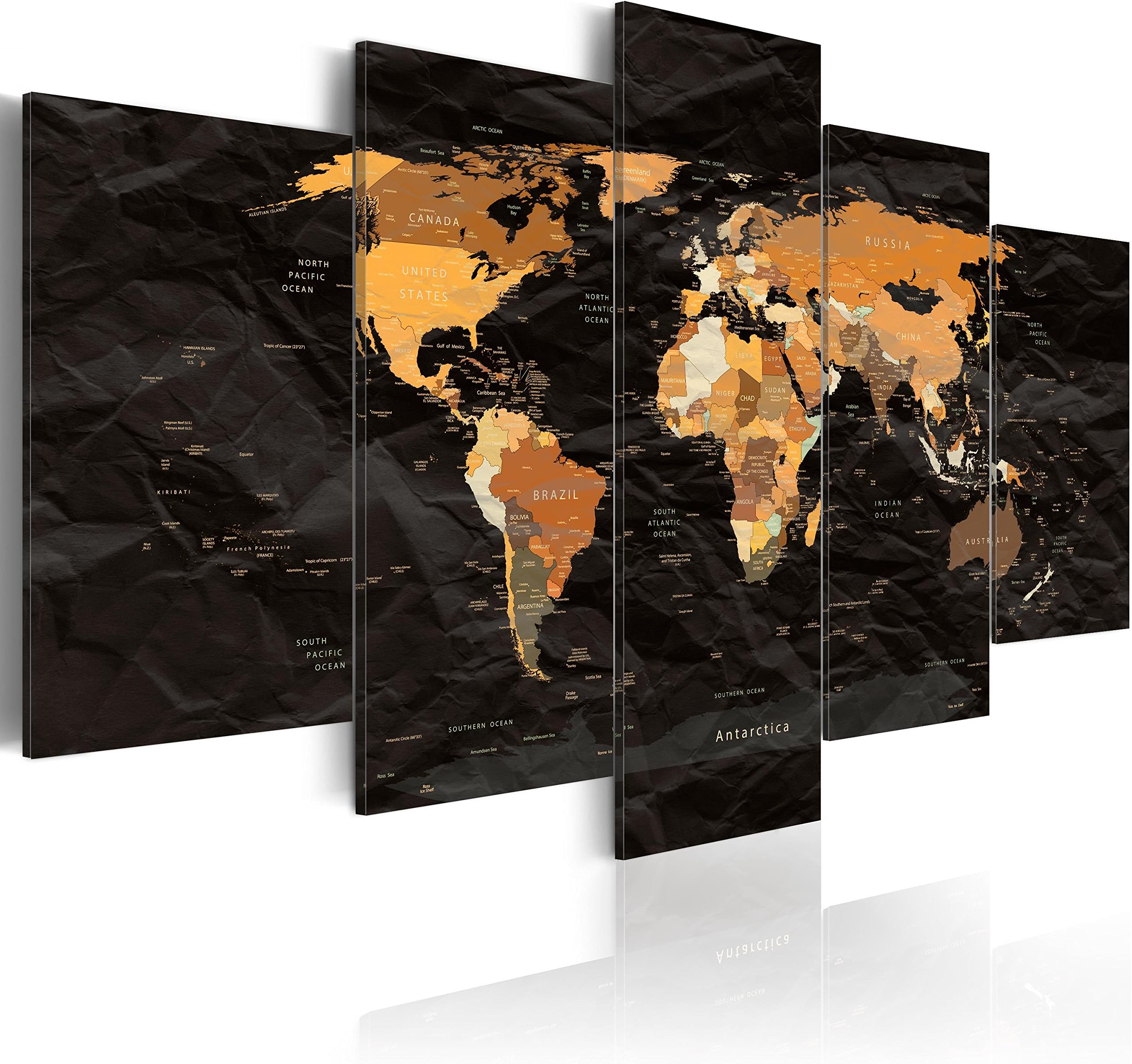 Endless Travel Wall Art World Map Print on Canvas Painting Large Modern Picture Decor for Home Office Framed Piece Contemporary Artwork 60x30 inch