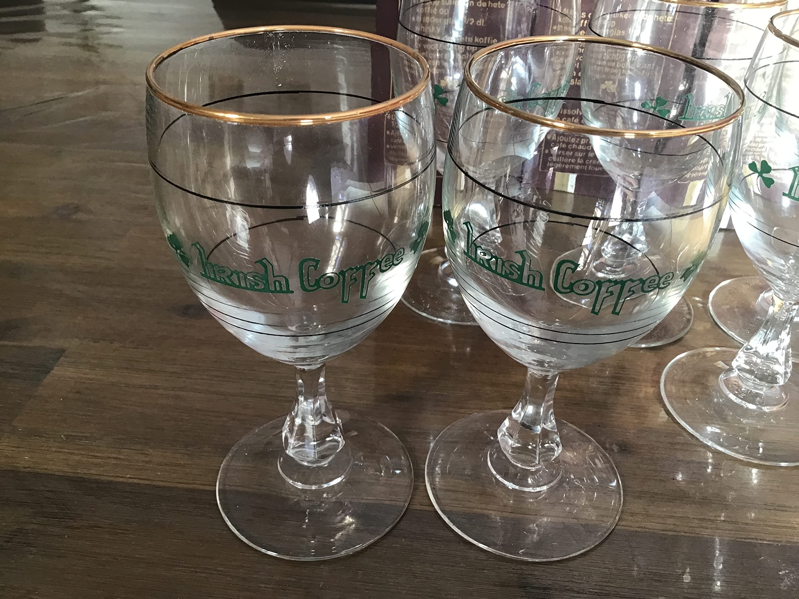 Irish Coffee Lot de 6 verres avec trèfle