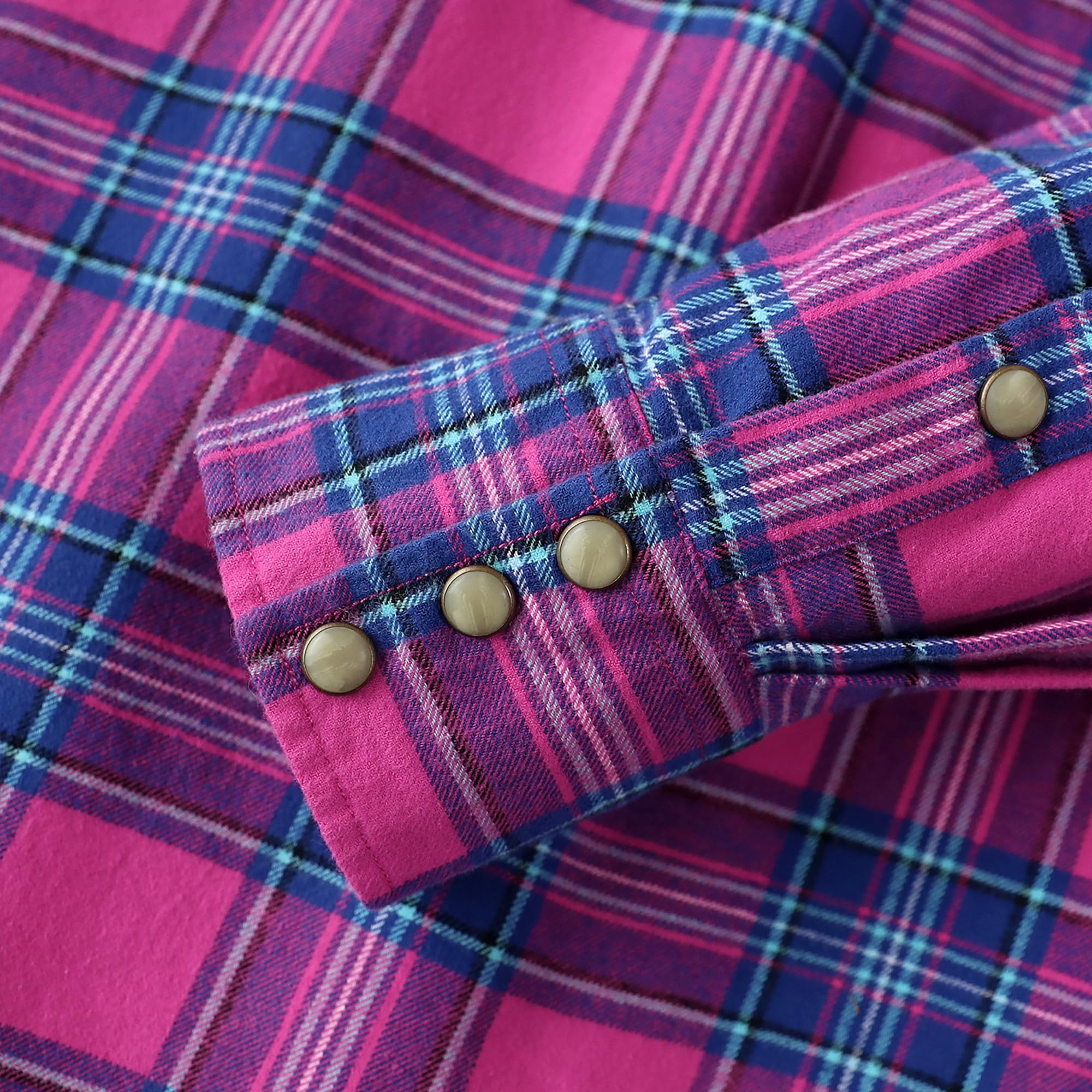 Dubinik® 6.3 oz Flanellhemd Herren Langarm Western Hemd Mit Druckknöpfen und Doppelten Brusttaschen Für Lässigen Komfort