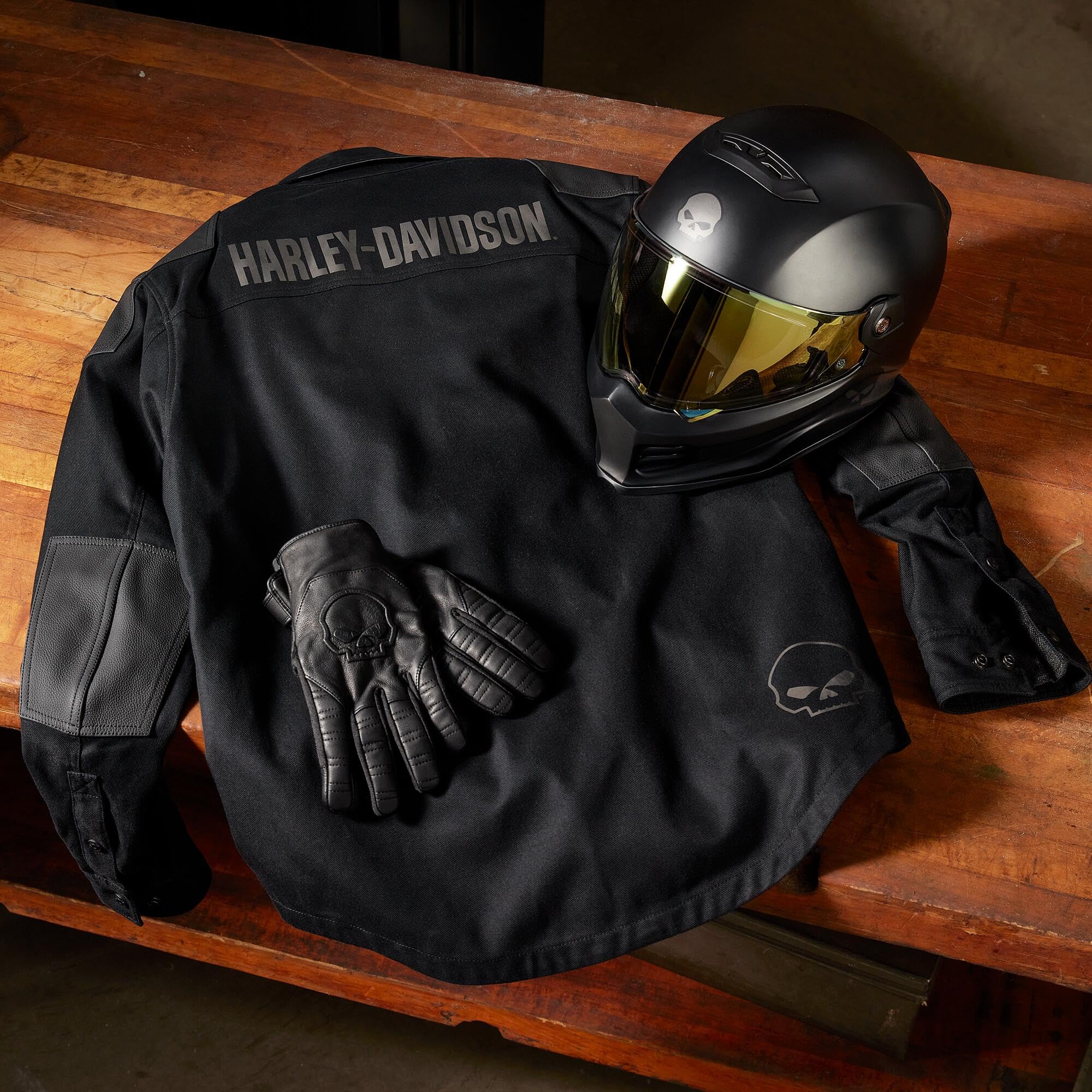 H-D Division X15 Full Face Skull Graphic Integral Motorrad Helm