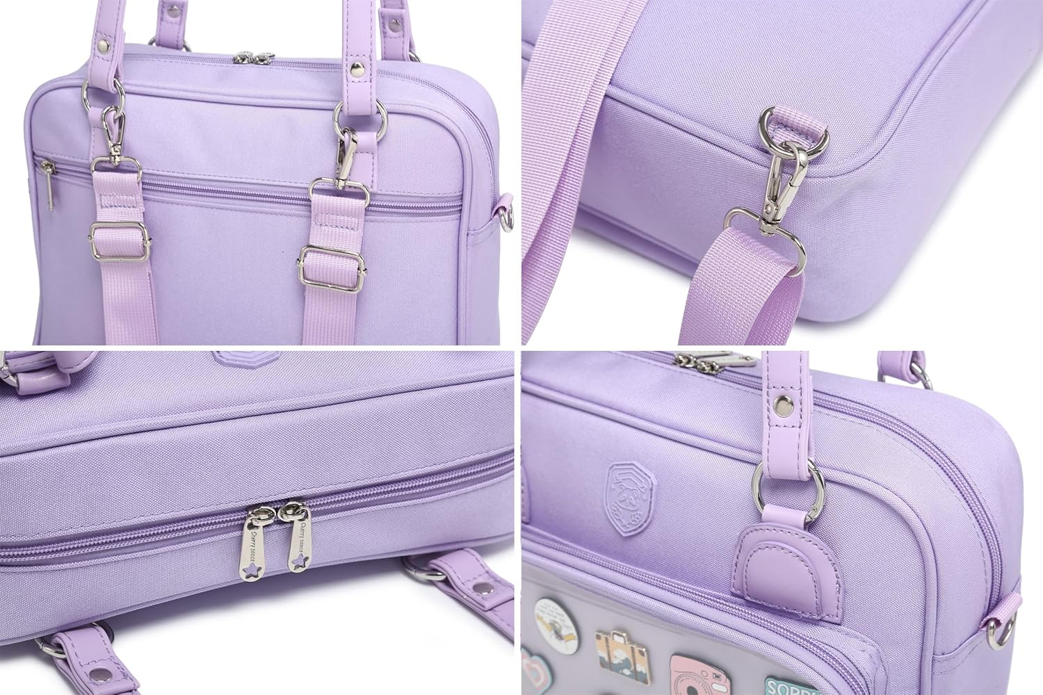 Oxford Ita Bag Crossbody Shoulder Bag Satchel Messenger Backpack Multi-Purpose Pins Display - Image 7