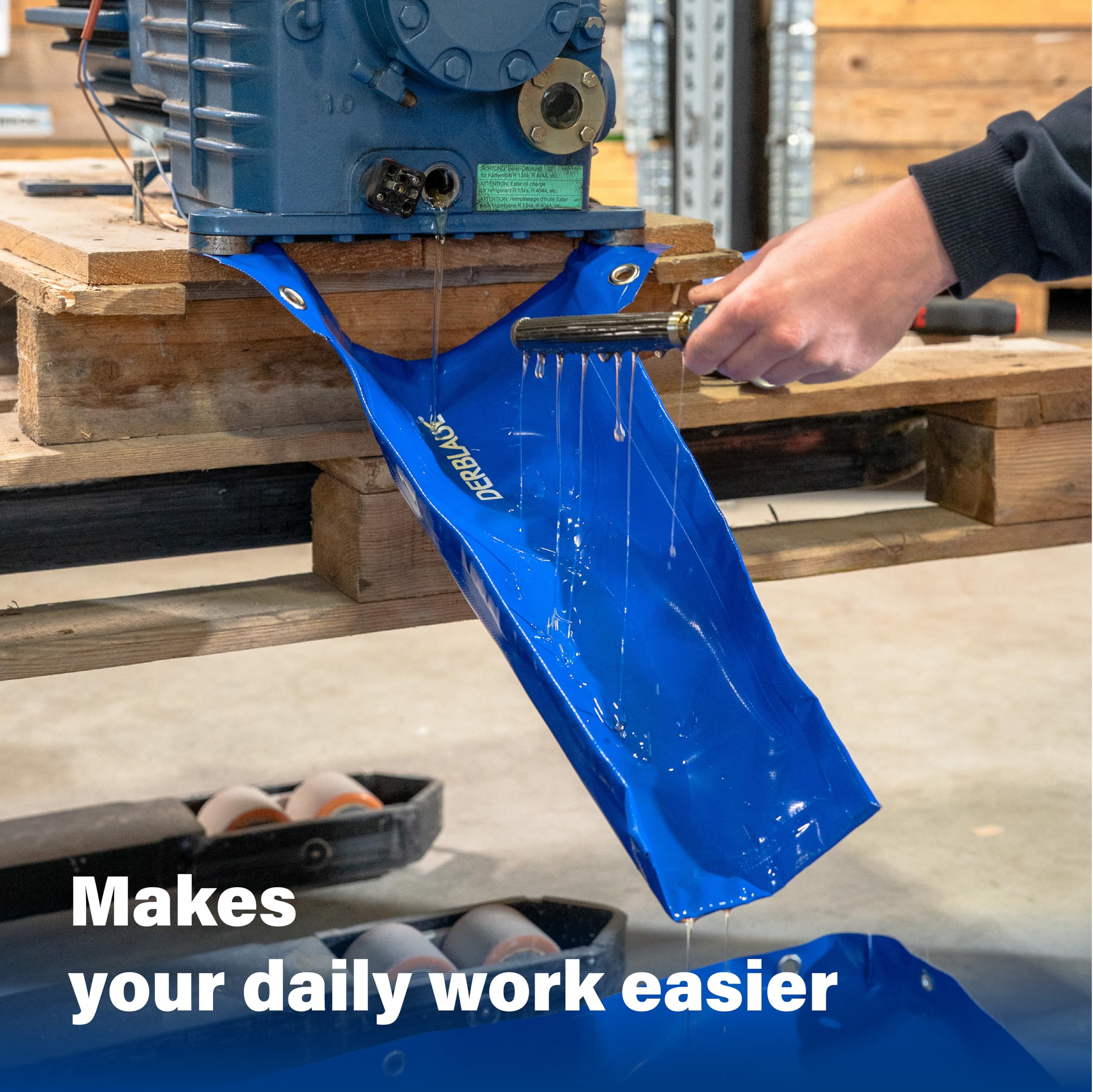 DERBLAUE® DERBLAUE® Tobogán para cambio de aceite – Accesorio para bandeja recogedora para trabajar con H20 e HYD